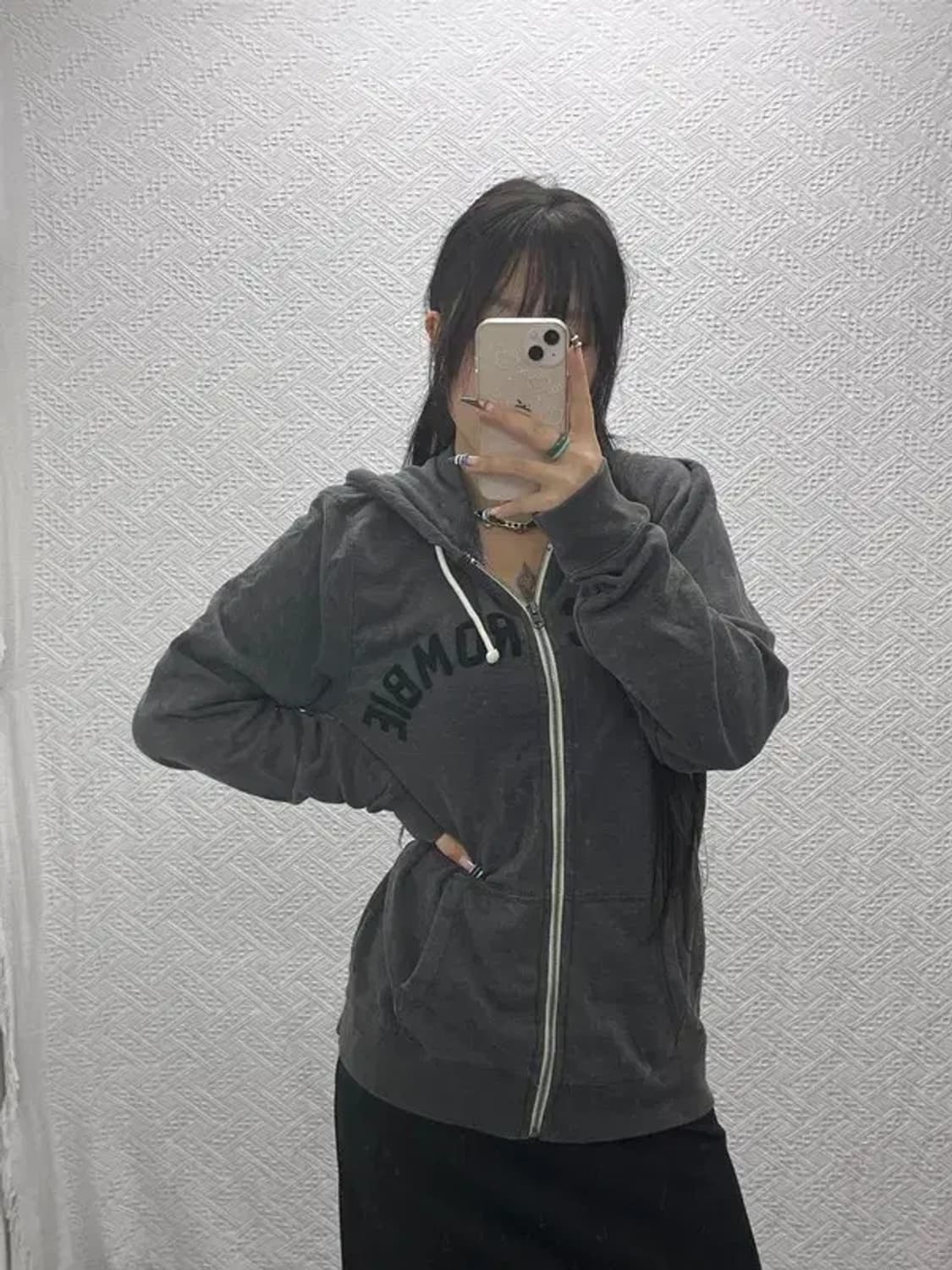 아베크롬비 올드스쿨 약오버핏 아치로고 후드집업 M C07770 상품이미지2