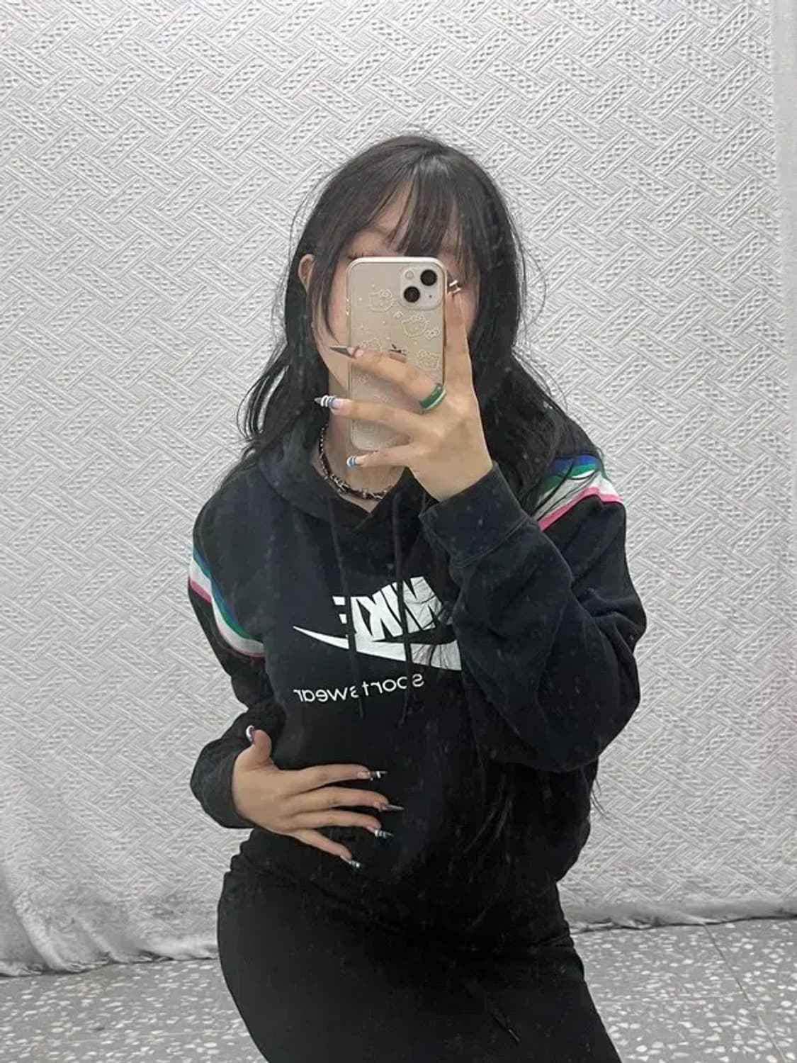 나이키 올드스쿨 레트로 오버핏 약기모 크롭 후드티 M C07779 상품이미지1