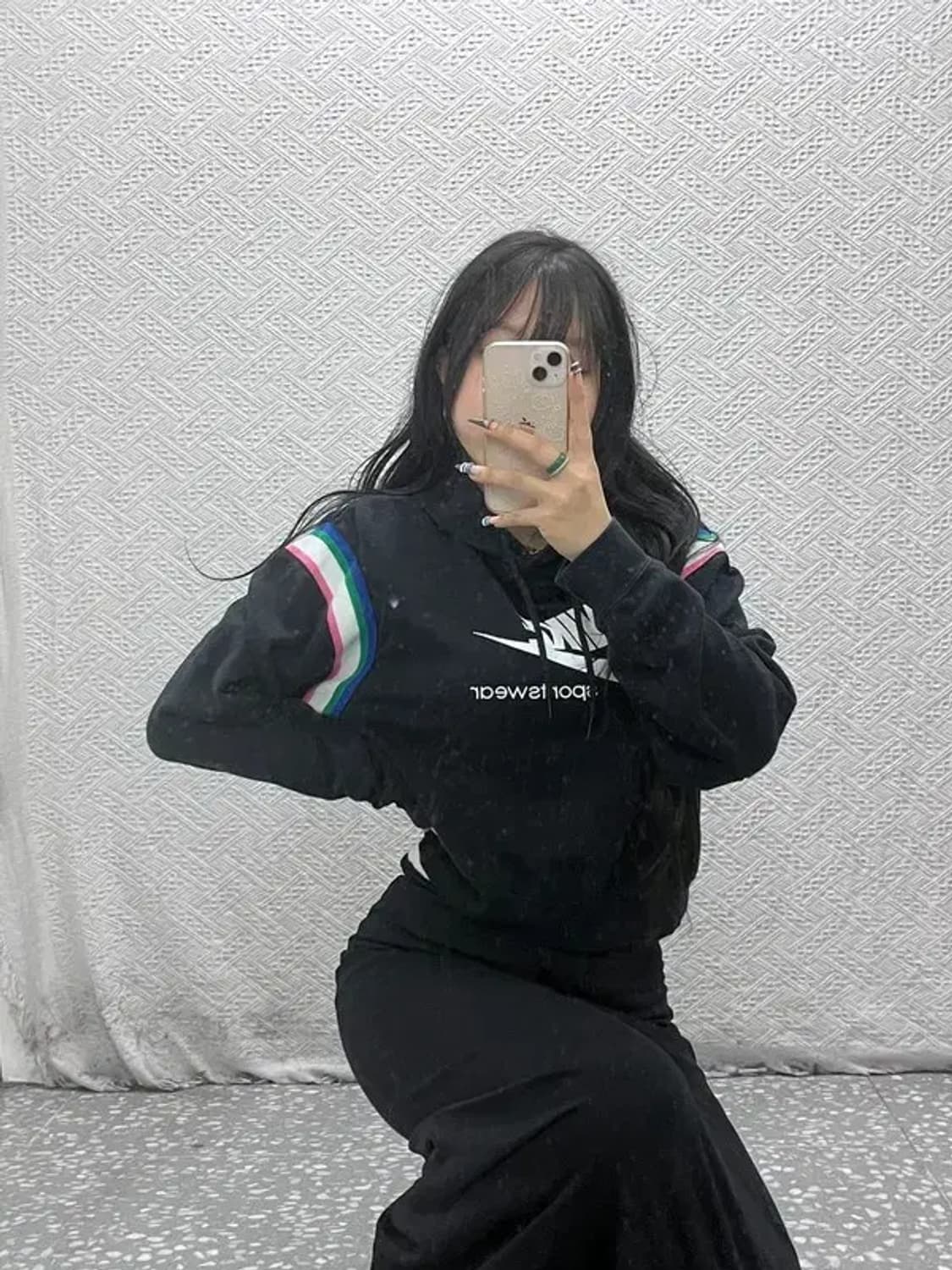 나이키 올드스쿨 레트로 오버핏 약기모 크롭 후드티 M C07779 상품이미지2