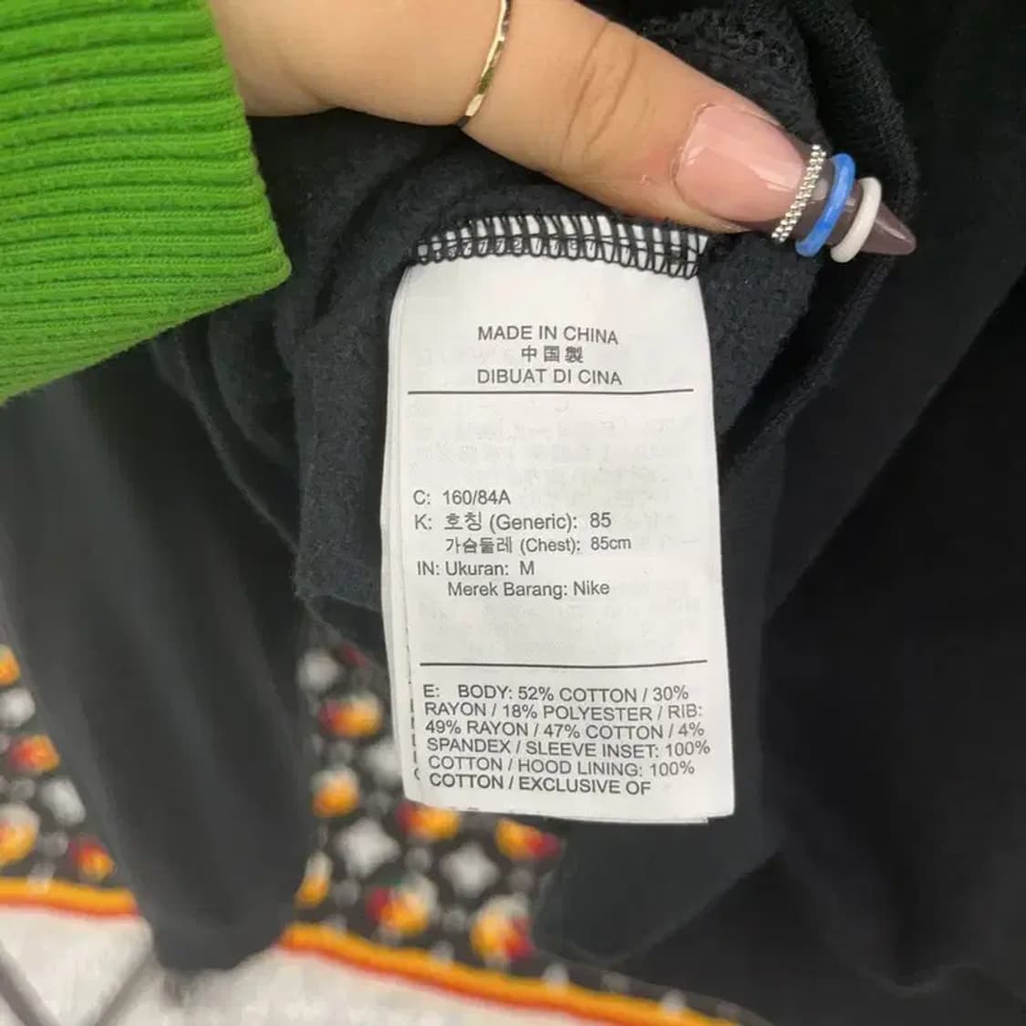 나이키 올드스쿨 레트로 오버핏 약기모 크롭 후드티 M C07779 상품이미지6