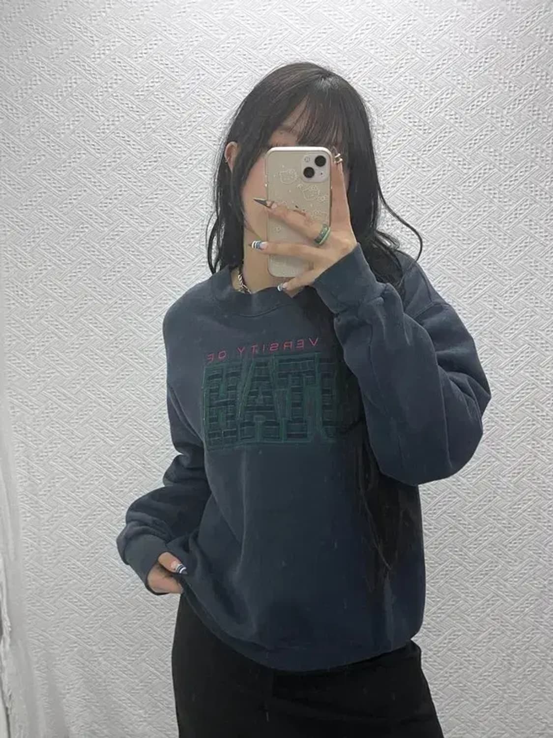 잔스포츠 올드스쿨 레트로 체크로고 약기모 맨투맨 M C07789 상품이미지1