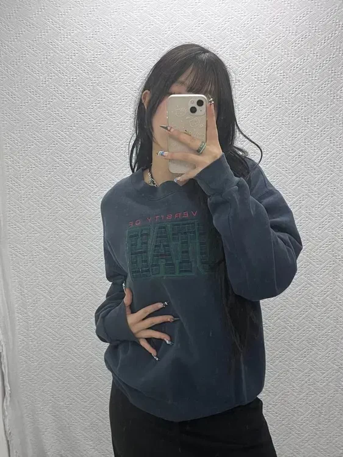 잔스포츠 올드스쿨 레트로 체크로고 약기모 맨투맨 M C07789 상품이미지2