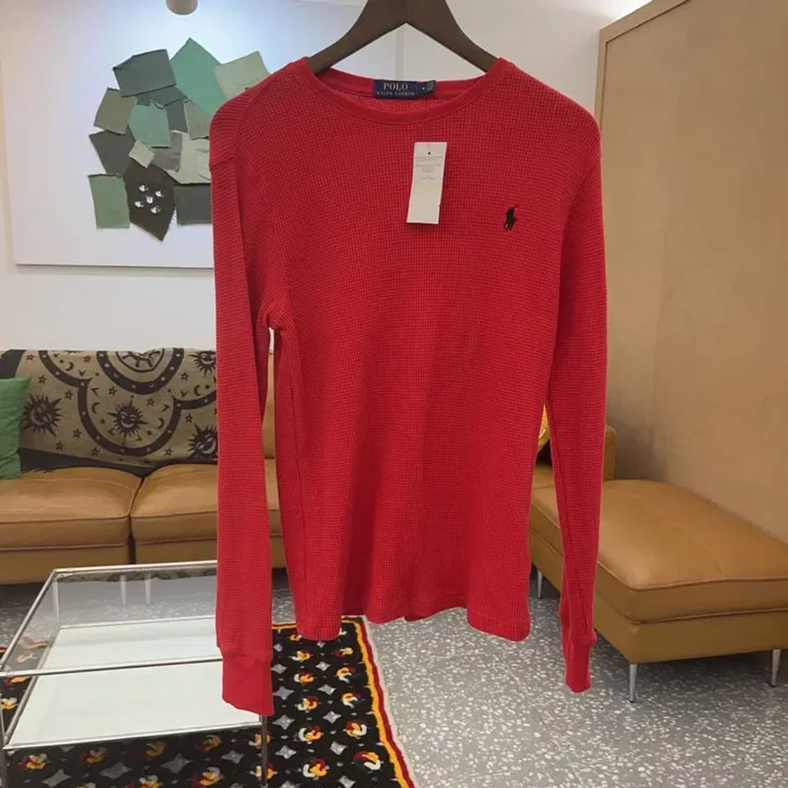 폴로 랄프로렌 레트로 레드 와플패턴 롱슬리브 M C07790 상품이미지2