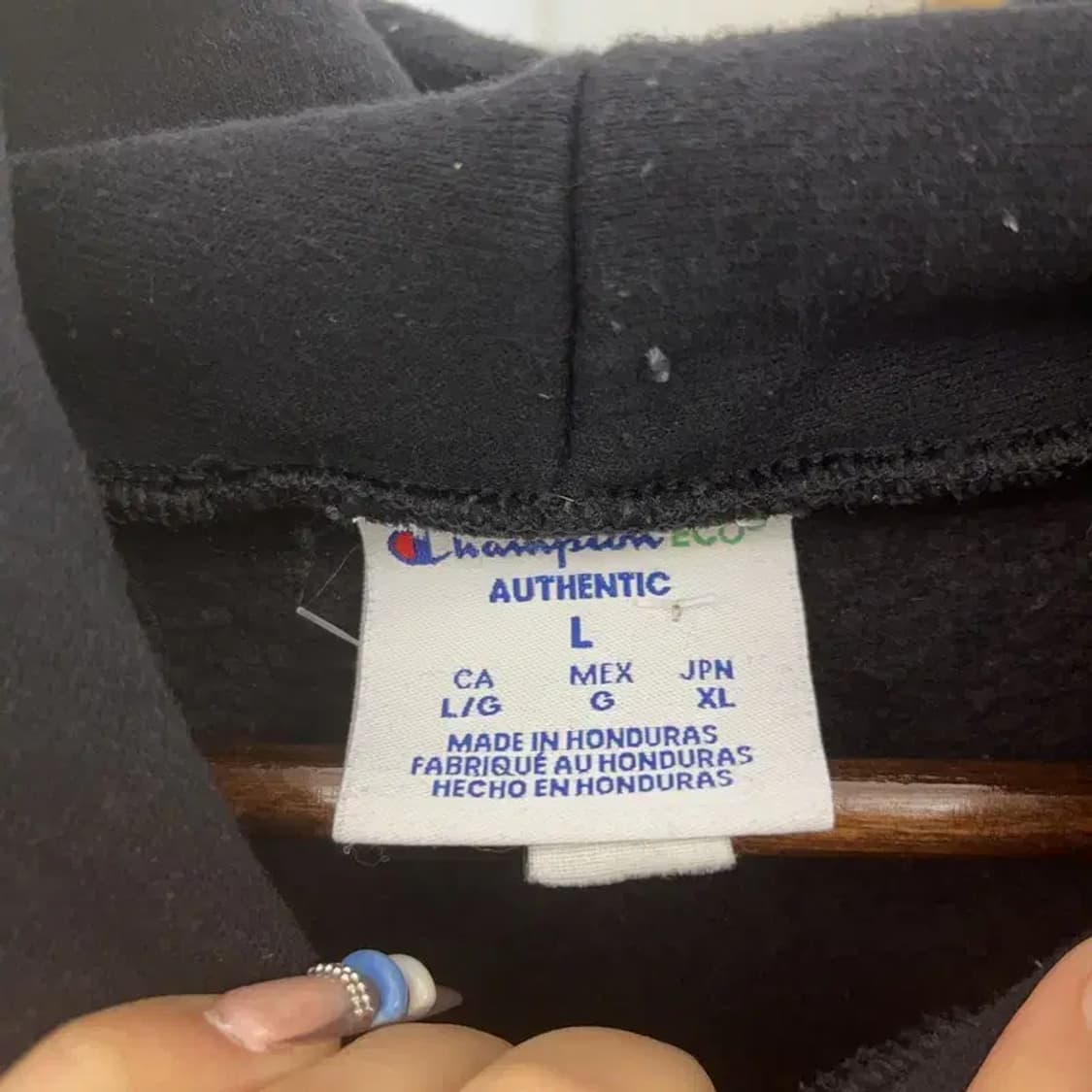 챔피온 어센틱 올드스쿨 프린팅 오버핏 약기모 후드티 L C07781 상품이미지5