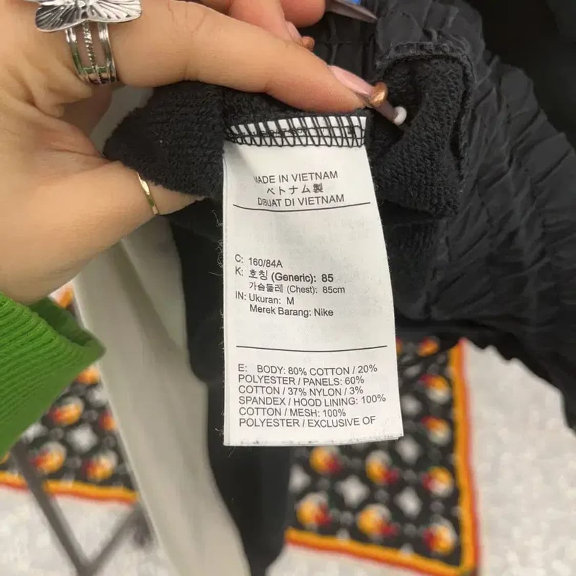 나이키 올드스쿨 빈티지 배색 반집업 크롭 후드티 M C07780 상품이미지6