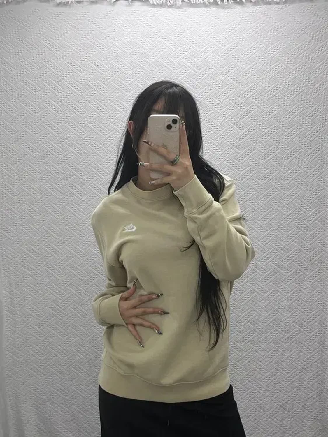 나이키 NSW 클럽 프렌치 테리 크루 크림오트밀 맨투맨 L C07791 상품이미지2