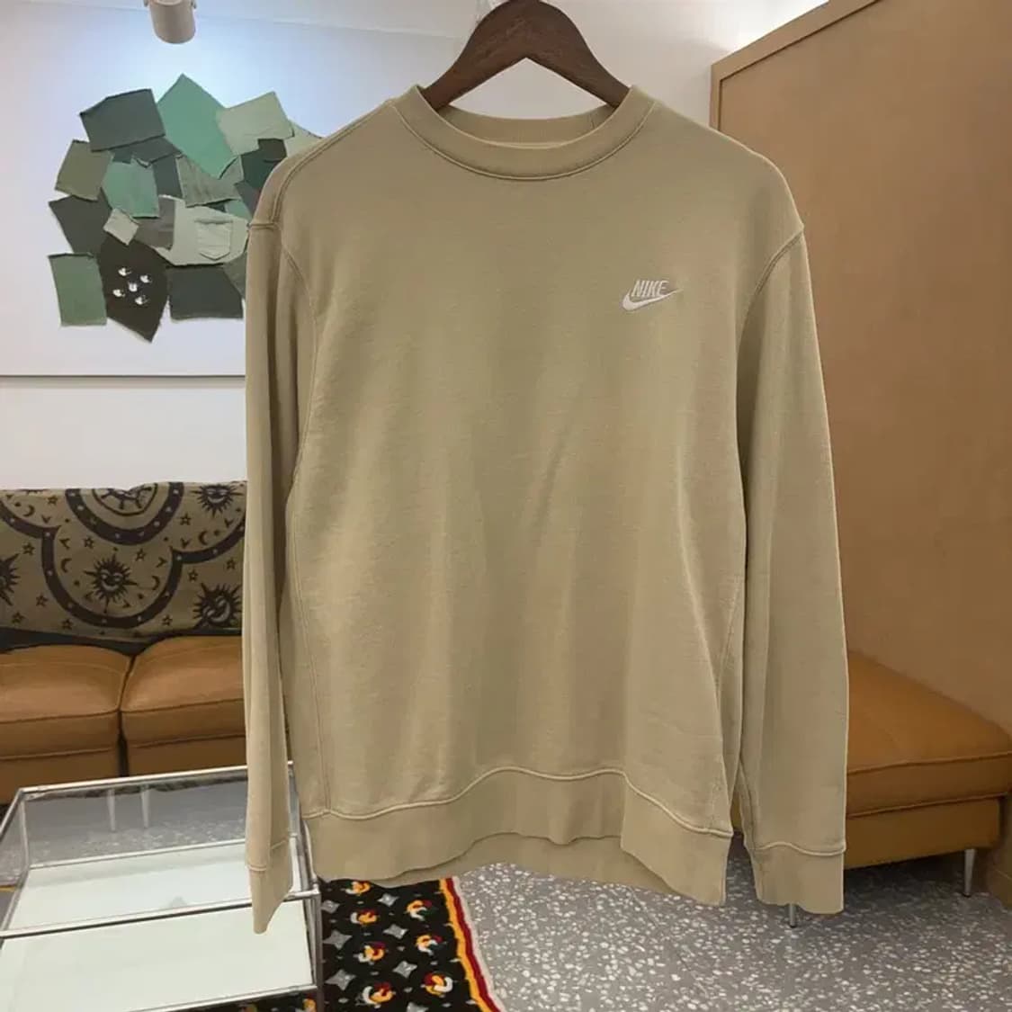 나이키 NSW 클럽 프렌치 테리 크루 크림오트밀 맨투맨 L C07791 상품이미지3