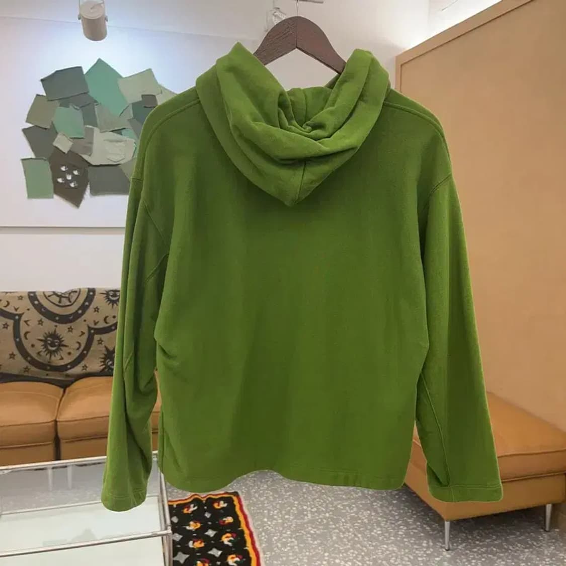 유니클로 U 르메르 오버핏 트임 카키그린 후드티 S C07786 상품이미지4