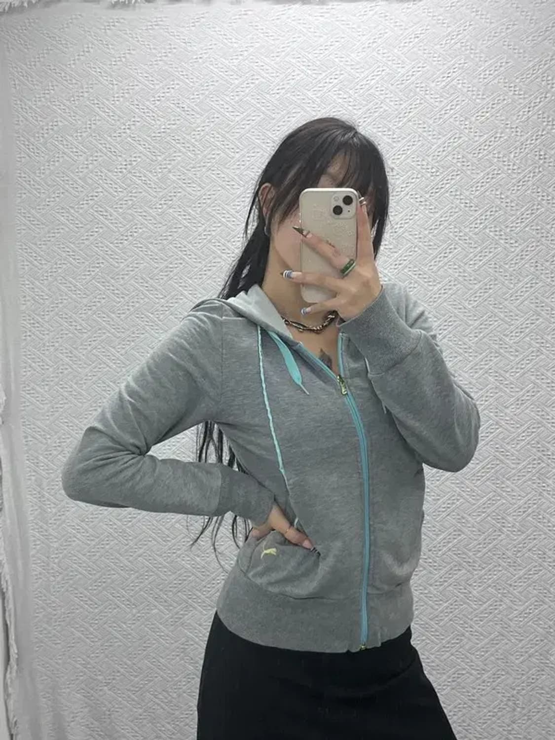 푸마 Y2K 민트배색 드레이프 포켓 후드 집업 S C07768 상품이미지1