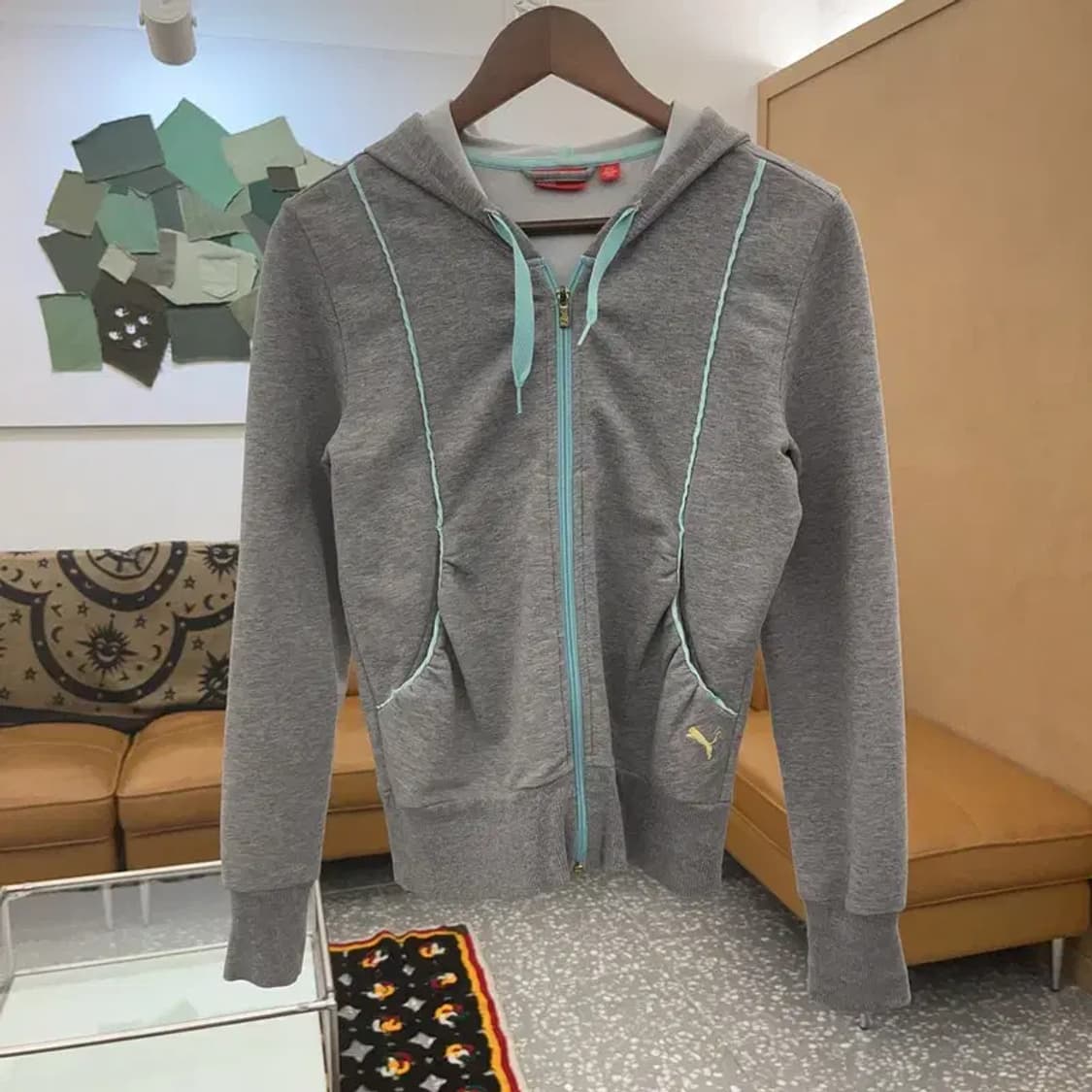 푸마 Y2K 민트배색 드레이프 포켓 후드 집업 S C07768 상품이미지3