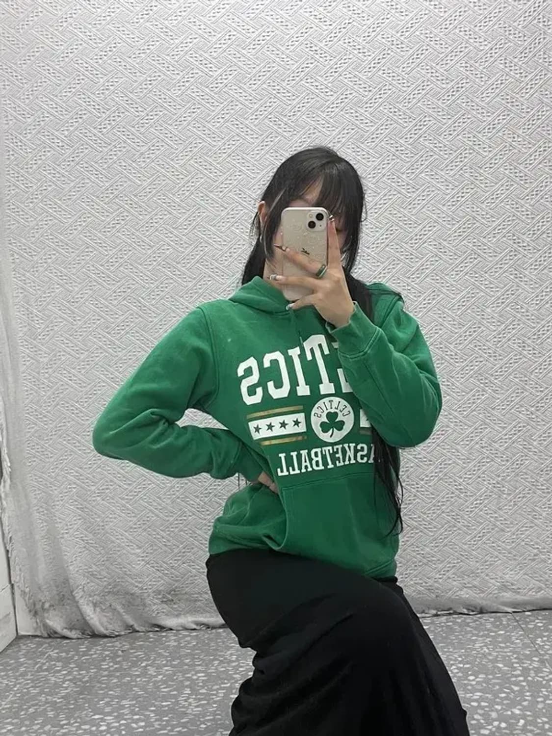 아디다스 보스턴 셀틱스 Y2K 키치 기모 후드티 95 C07787 상품이미지2