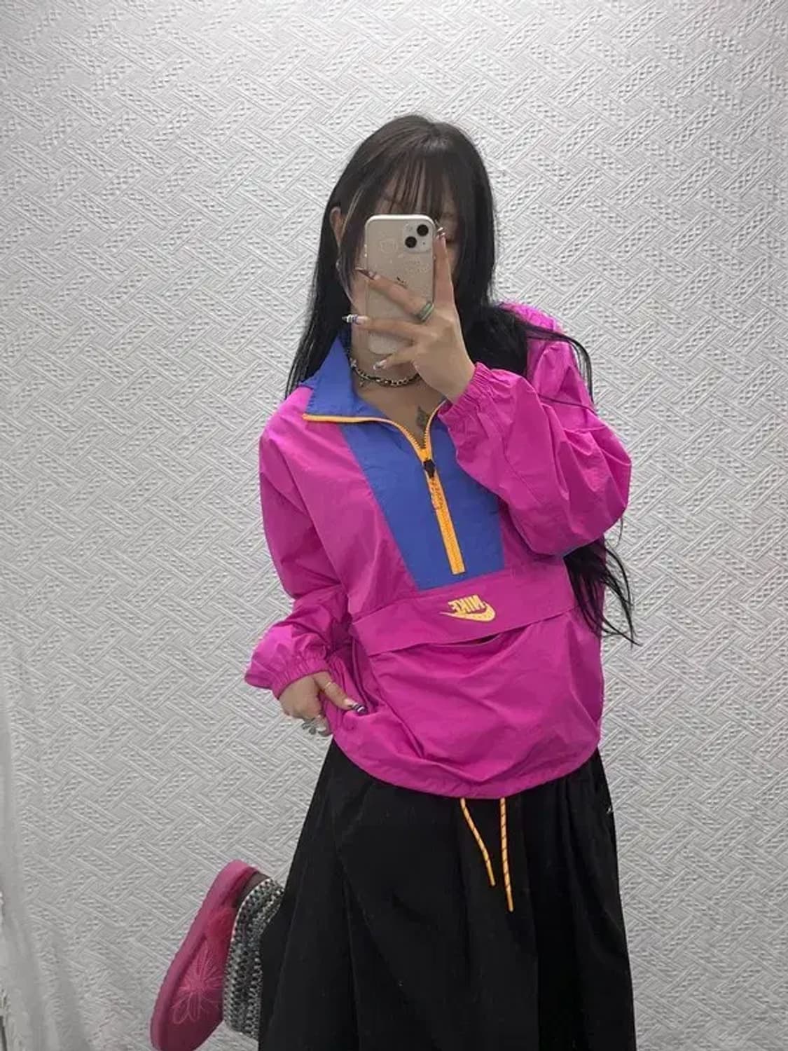 나이키 Y2K 레트로 핫핑크 바람막이 아노락 M C07803 상품이미지1