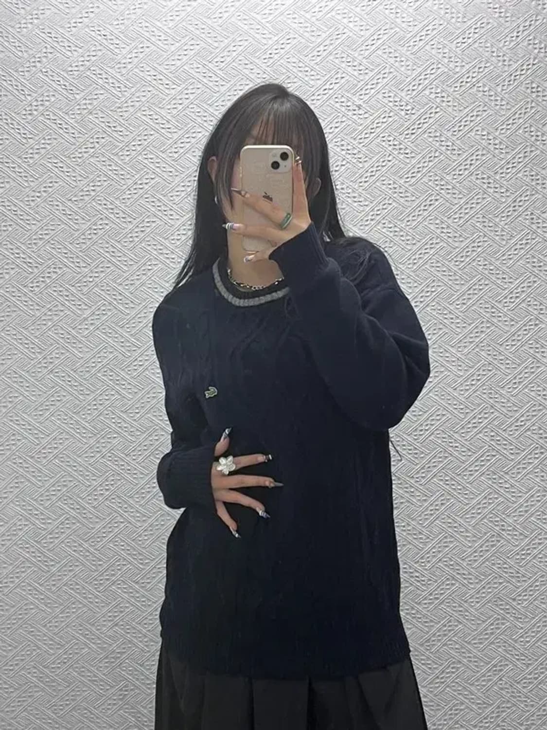 라코스테 올드스쿨 캐주얼 케이블 꽈배기 니트 100 C07816 상품이미지1