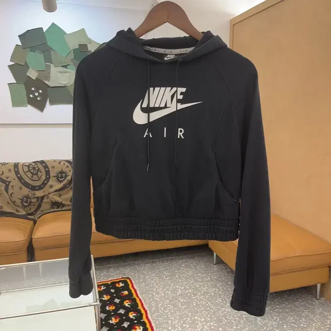 나이키 에어 올드스쿨 빈티지 빅로고 세미크롭 후드티 M C07819 상품이미지3