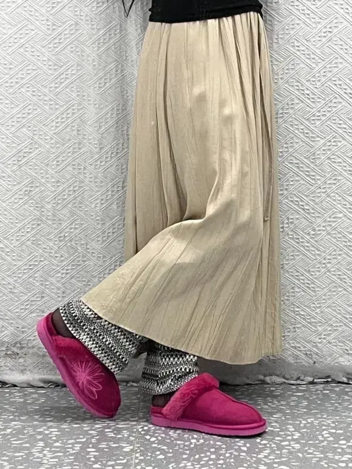 빈티지 모리걸 주름 플리츠 롱스커트 치마 24인치 C07828 상품이미지2