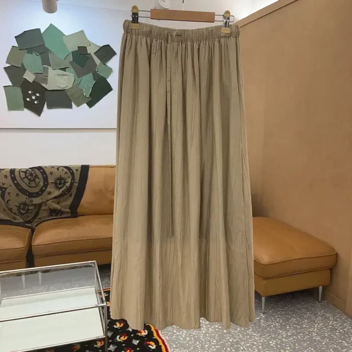 빈티지 모리걸 주름 플리츠 롱스커트 치마 24인치 C07828 상품이미지3