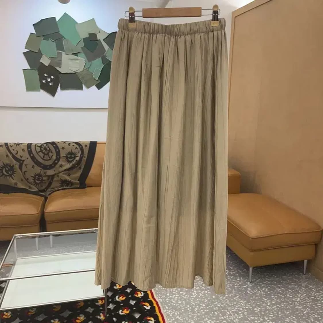 빈티지 모리걸 주름 플리츠 롱스커트 치마 24인치 C07828 상품이미지4