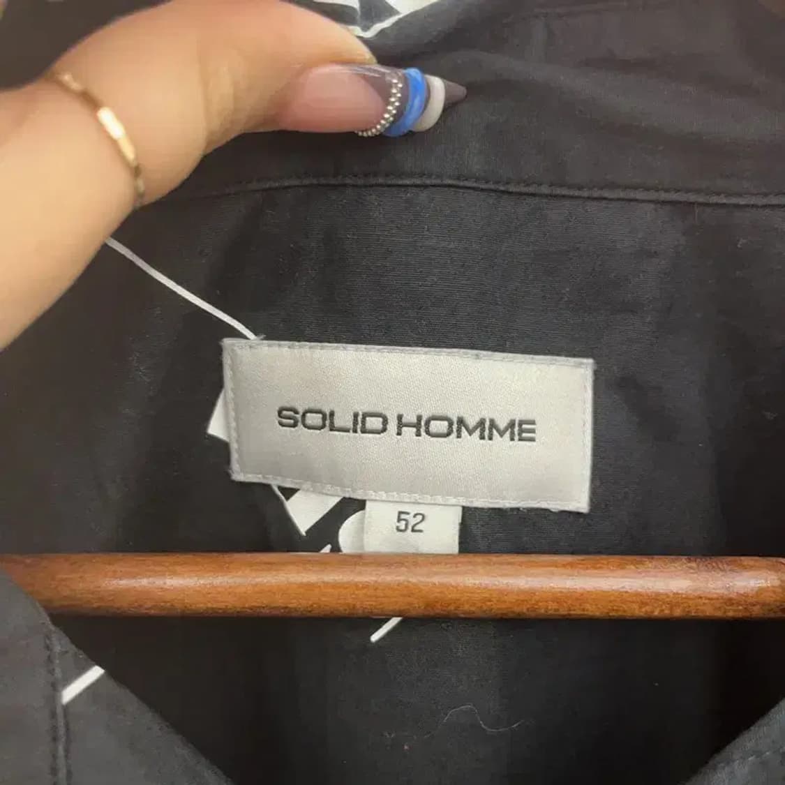 솔리드옴므 빈티지 스트릿 힙합 레터링 패턴 셔츠 52 C07815 상품이미지5