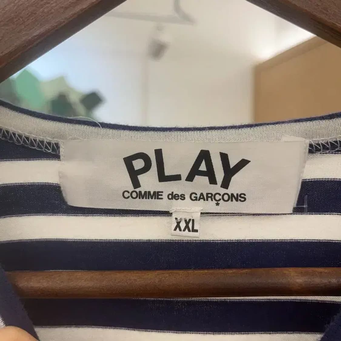 꼼데가르송 하트패치 키치무드 스트라이프 롱슬리브 XXL C07839 상품이미지5