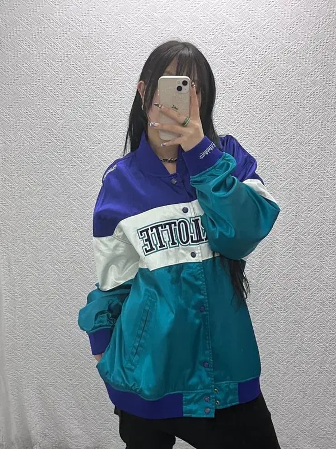 미첼앤네스 올드스쿨 레트로 키치 샬럿호네츠 바시티 자켓 XL C07859 상품이미지1