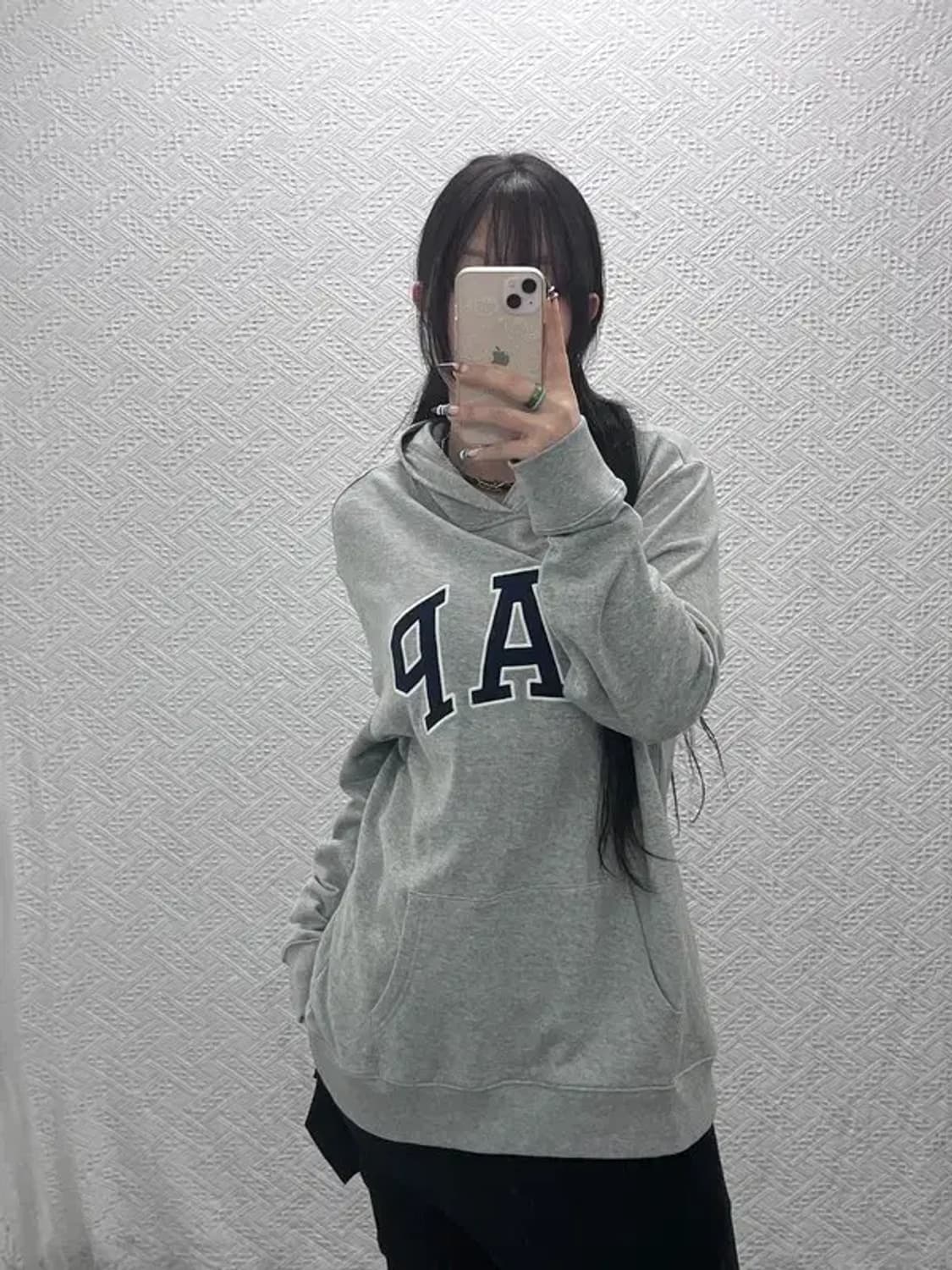 갭 GAP 올드스쿨 빈티지 빅로고 여리 후드티 L C07848 상품이미지1