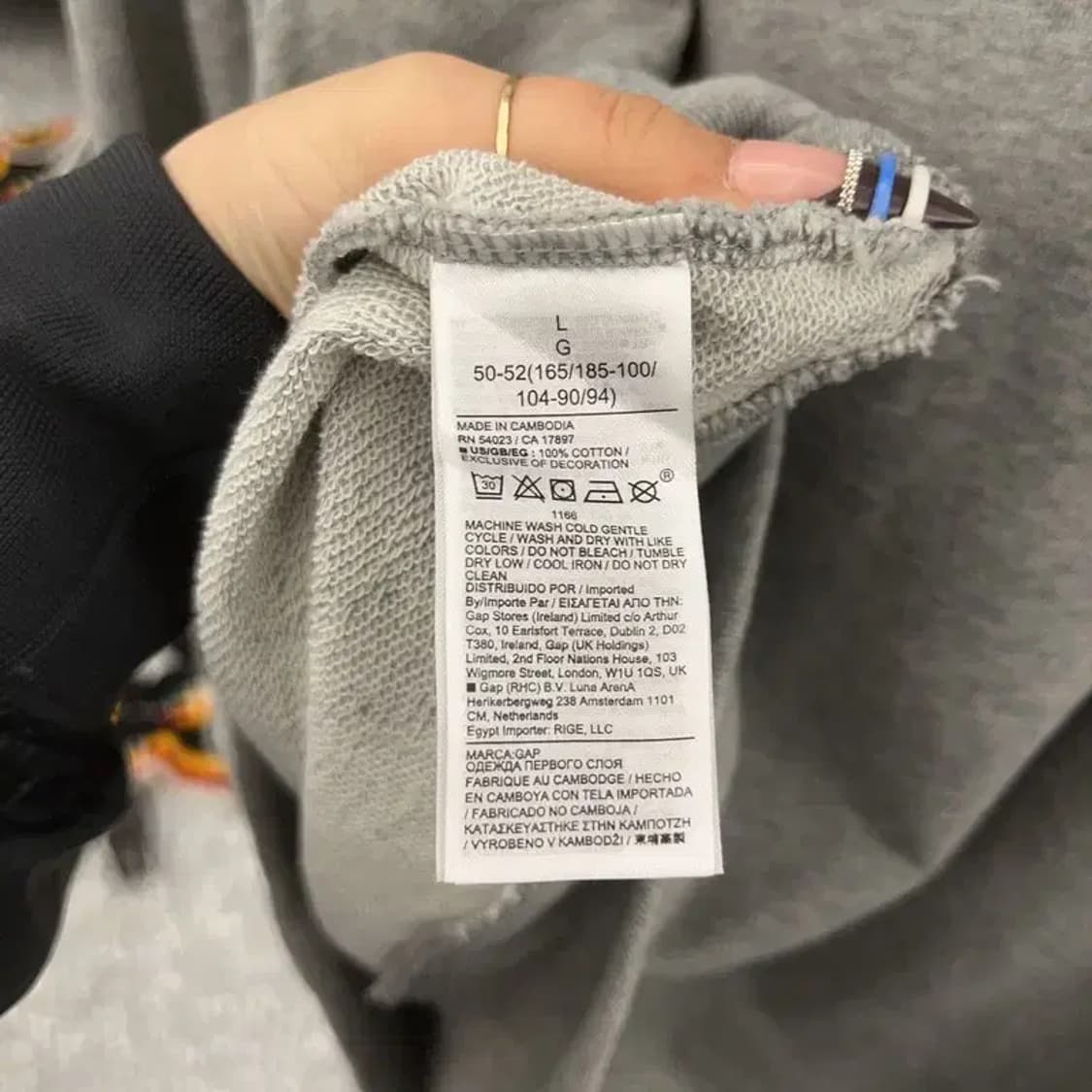 갭 GAP 올드스쿨 빈티지 빅로고 여리 후드티 L C07848 상품이미지6
