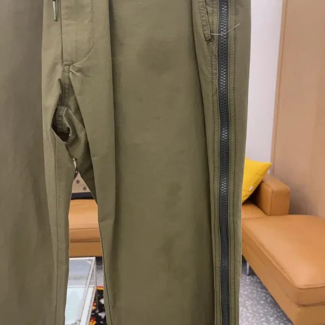 디스이즈네버댓 스트릿 힙합 사이드지퍼 말차카키 트랙팬츠 M C07876 상품이미지4