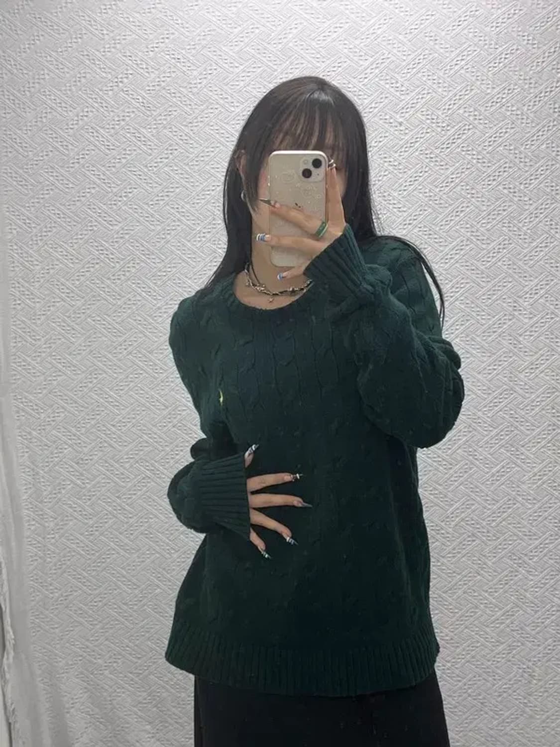 폴로 랄프로렌 홀리데이 딥그린 꽈배기 니트 M C07878 상품이미지1