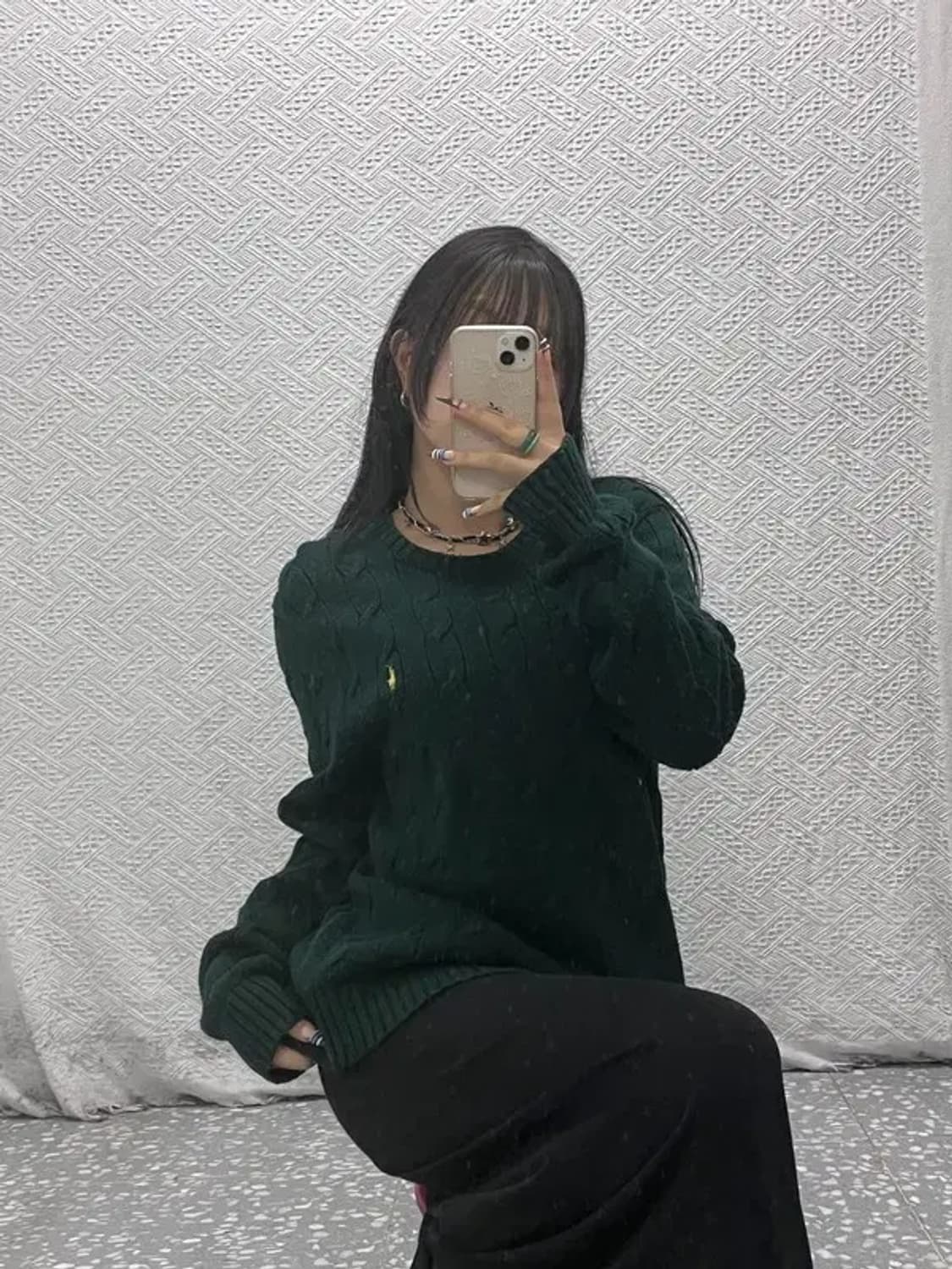 폴로 랄프로렌 홀리데이 딥그린 꽈배기 니트 M C07878 상품이미지2