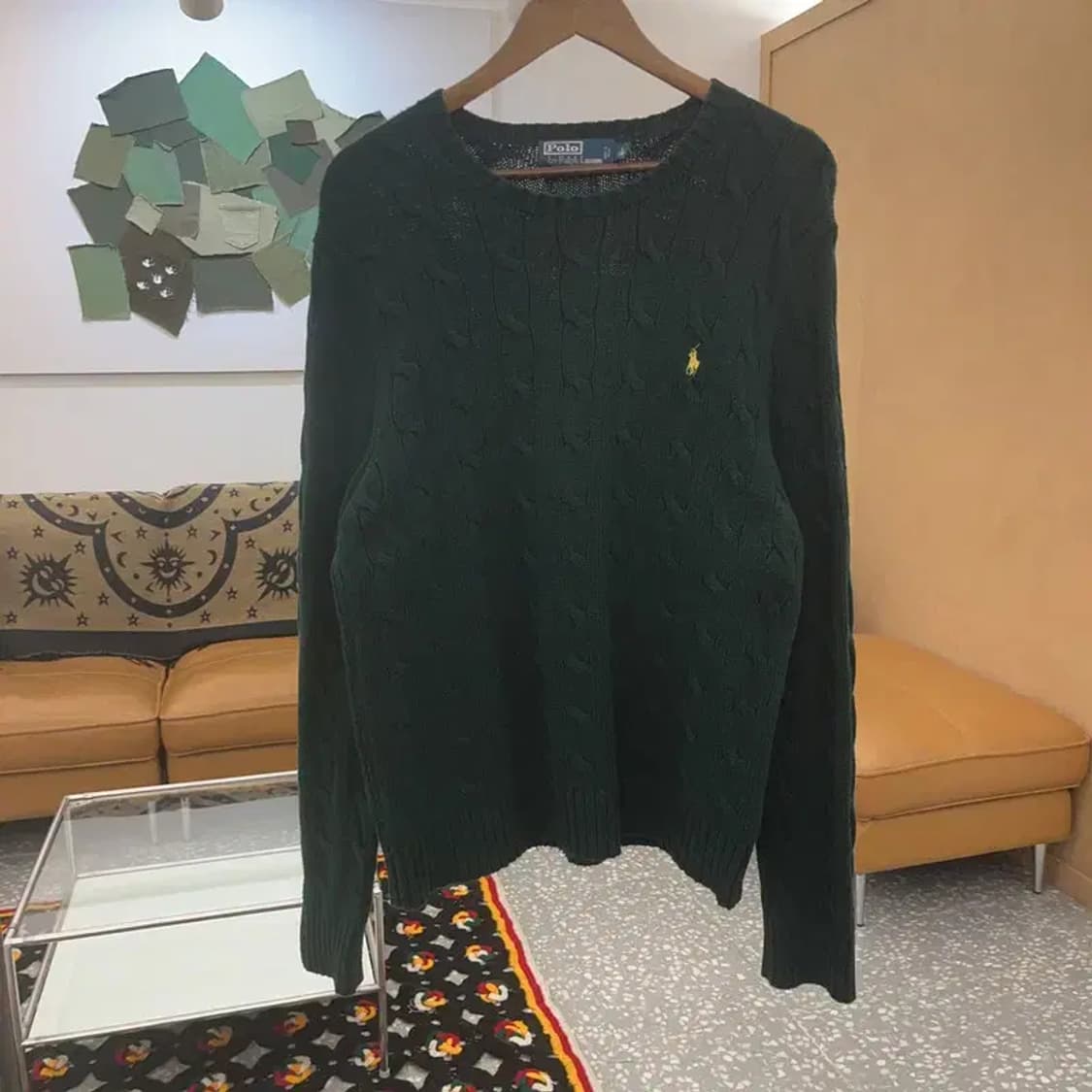 폴로 랄프로렌 홀리데이 딥그린 꽈배기 니트 M C07878 상품이미지3