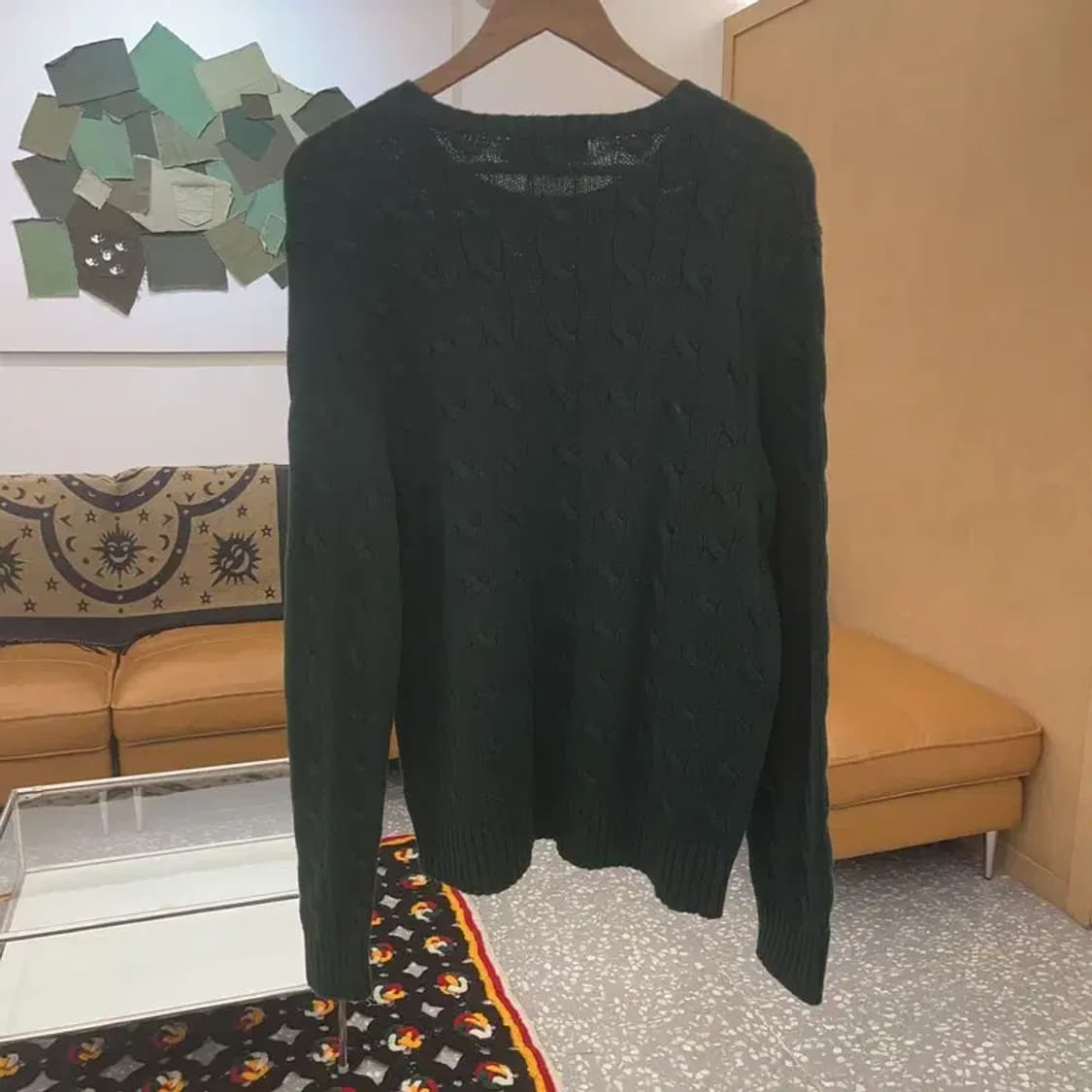 폴로 랄프로렌 홀리데이 딥그린 꽈배기 니트 M C07878 상품이미지4