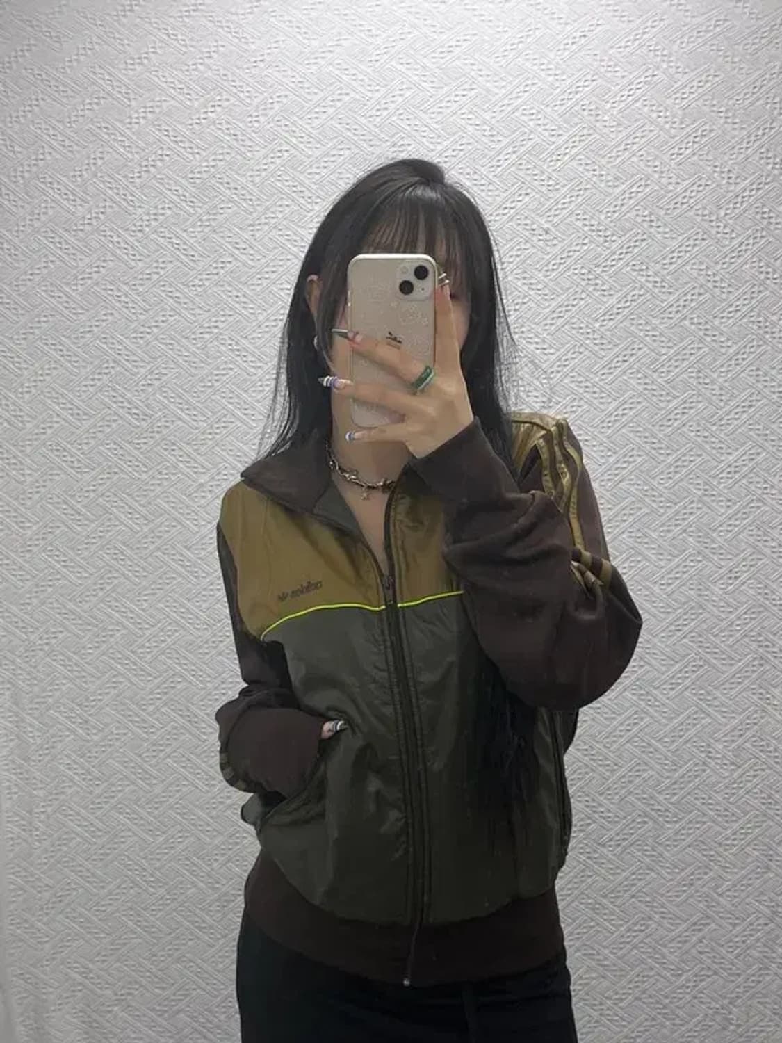 아디다스 Y2K 올드스쿨 팹믹스 카키초코 바람막이 자켓 95 C07879 상품이미지1