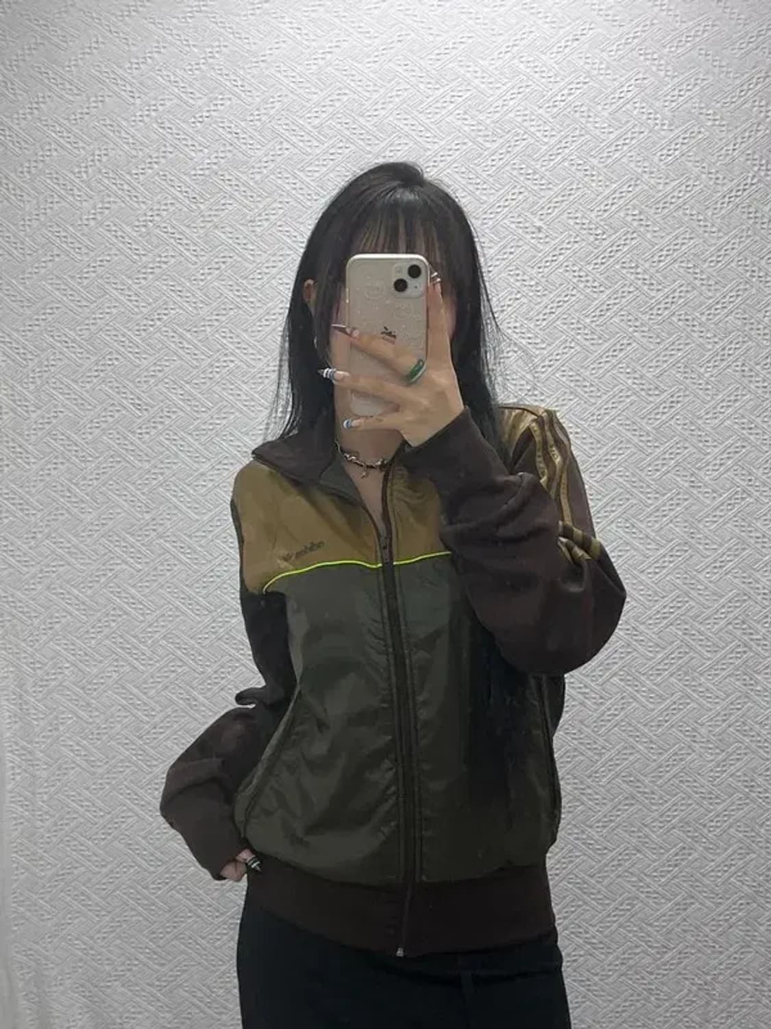 아디다스 Y2K 올드스쿨 팹믹스 카키초코 바람막이 자켓 95 C07879 상품이미지2