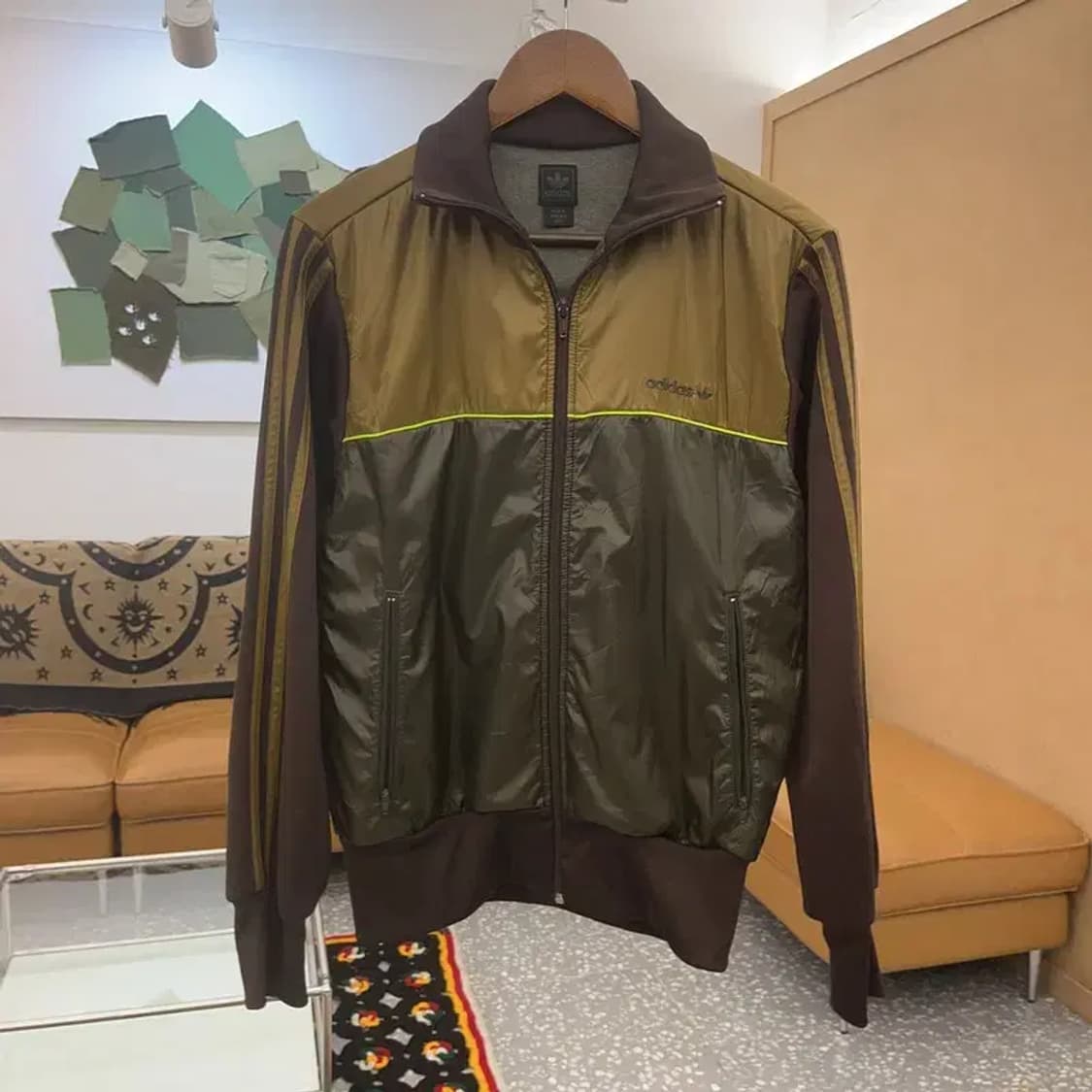 아디다스 Y2K 올드스쿨 팹믹스 카키초코 바람막이 자켓 95 C07879 상품이미지3