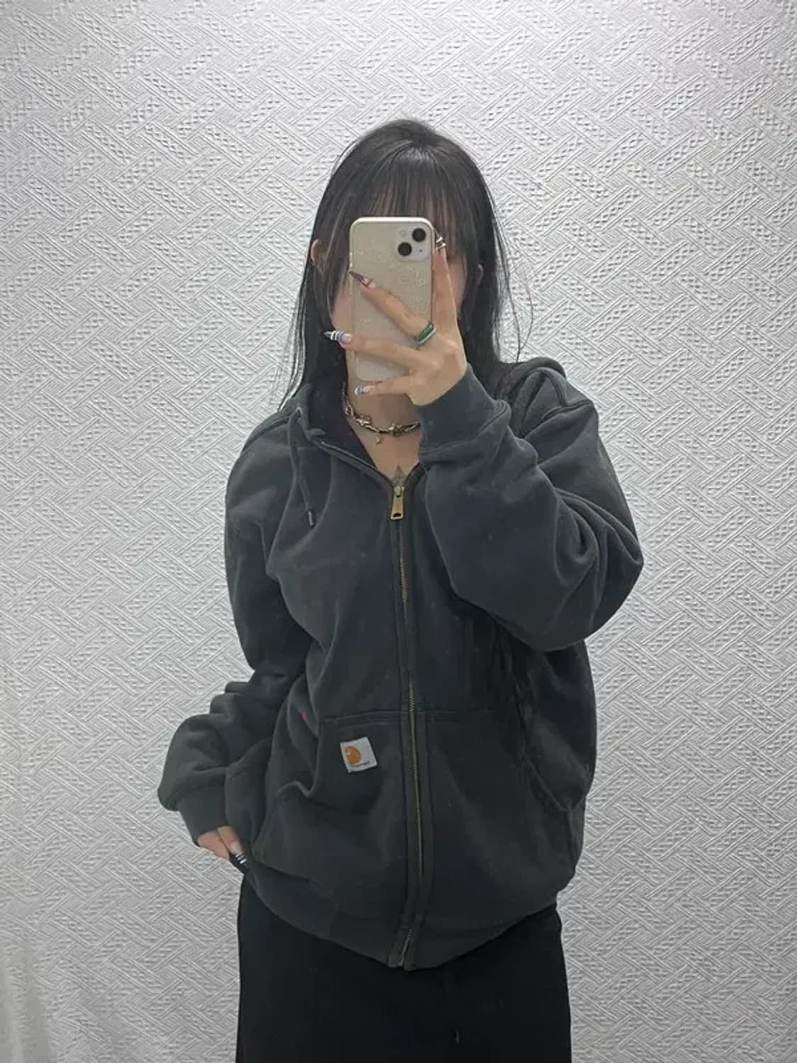 칼하트 캐주얼 빈티지 써멀 후드집업 S C07880 상품이미지1