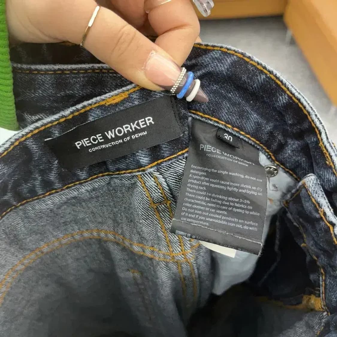 피스워커 올드스쿨 빈티지 모던캐주얼 워싱 데님팬츠 30인치 C07907 상품이미지7