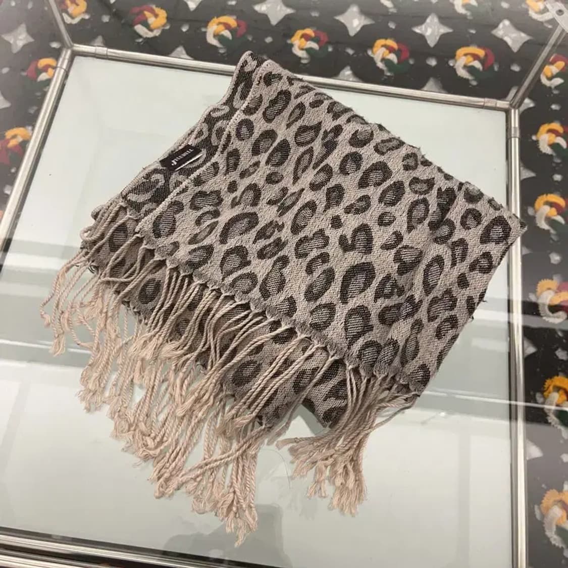 빈티지 갸루모리 호피 레오파드 스카프 머플러 C07913 상품이미지3