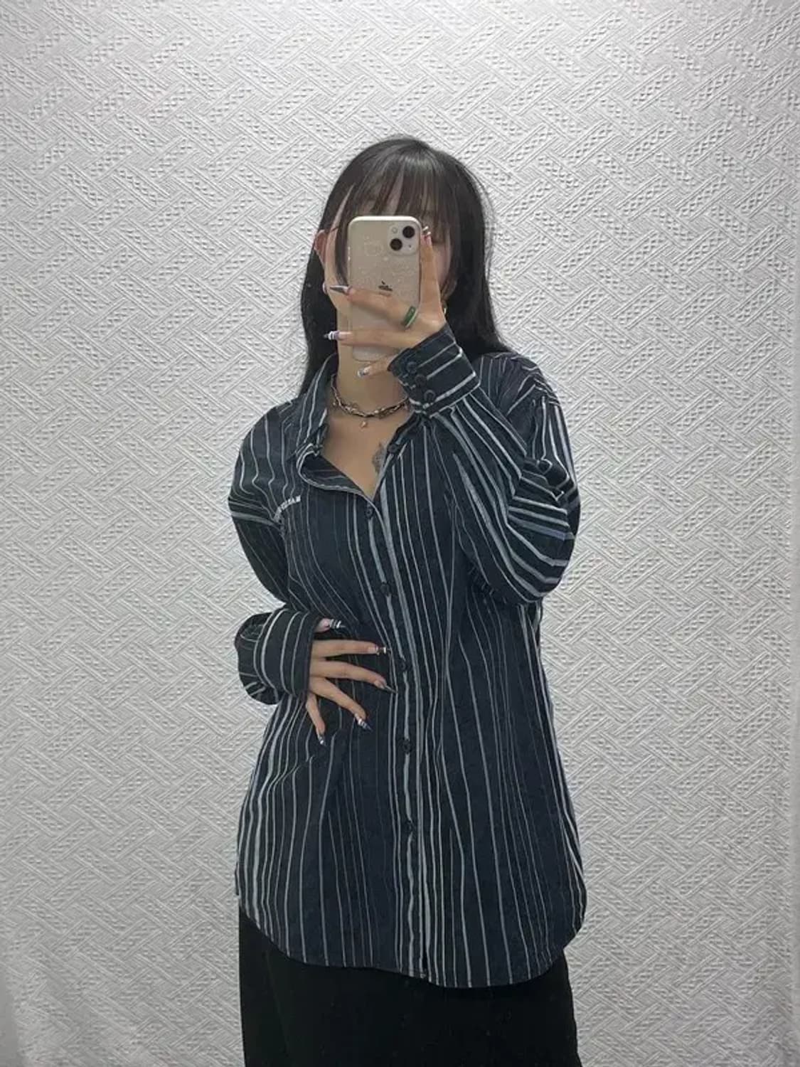 할리 데이비슨 올드스쿨 스트릿 페이즐리 스트라이프 셔츠 L C07886 상품이미지1