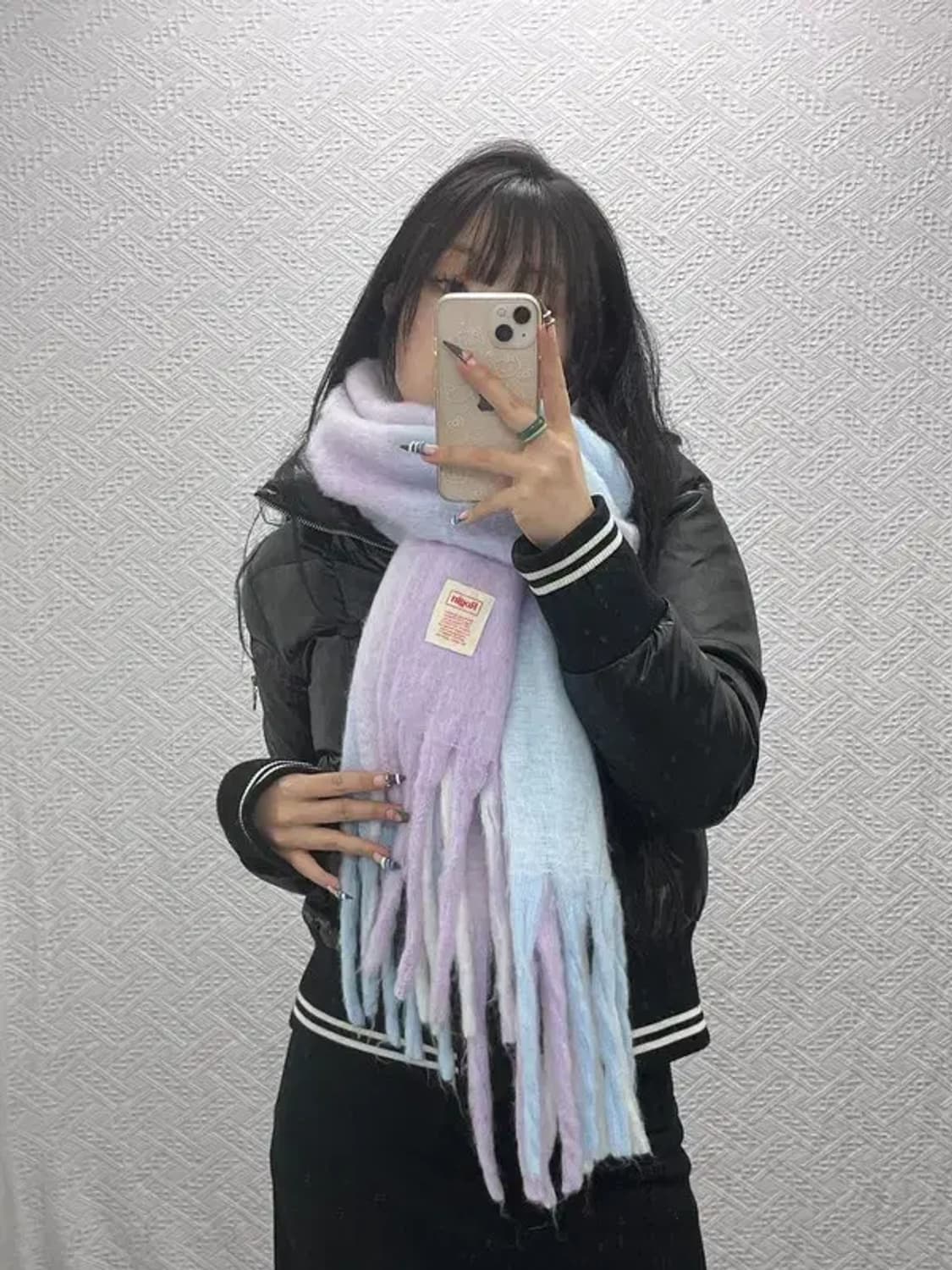 로긴 빈티지 폭닥 코튼캔디 모헤어 목도리 C07915 상품이미지2