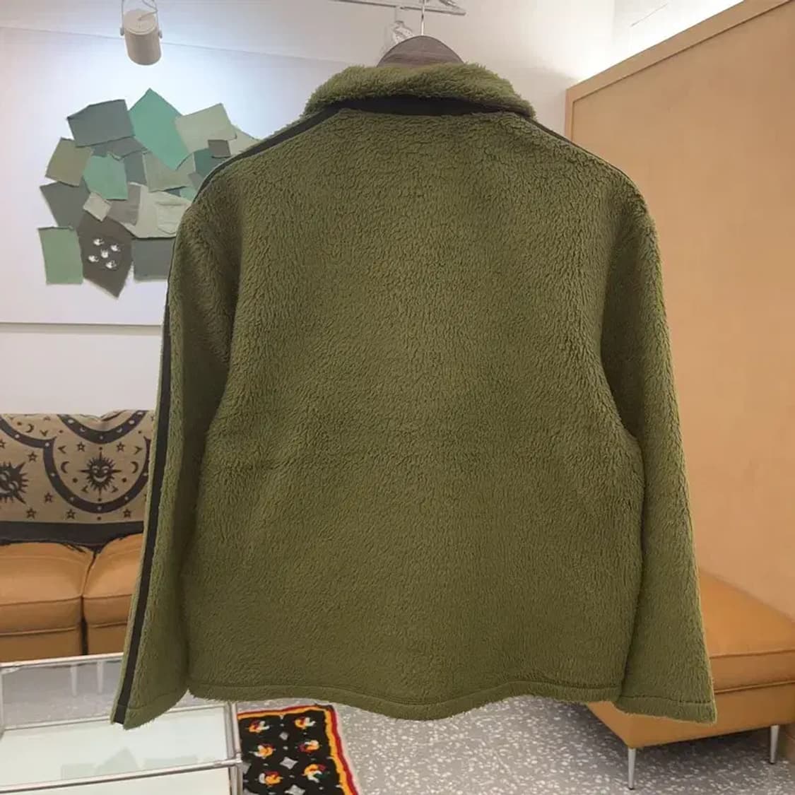 아디다스 올드스쿨 쉐르파 올리브 카키 후리스 S C07890 상품이미지4