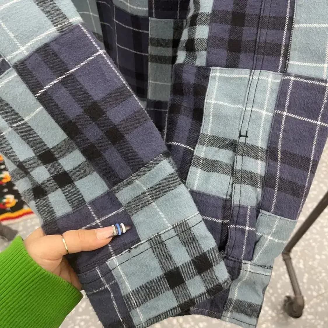 오베이 올드스쿨 스트릿 유니크 격자 체크 자켓 M C07903 상품이미지7