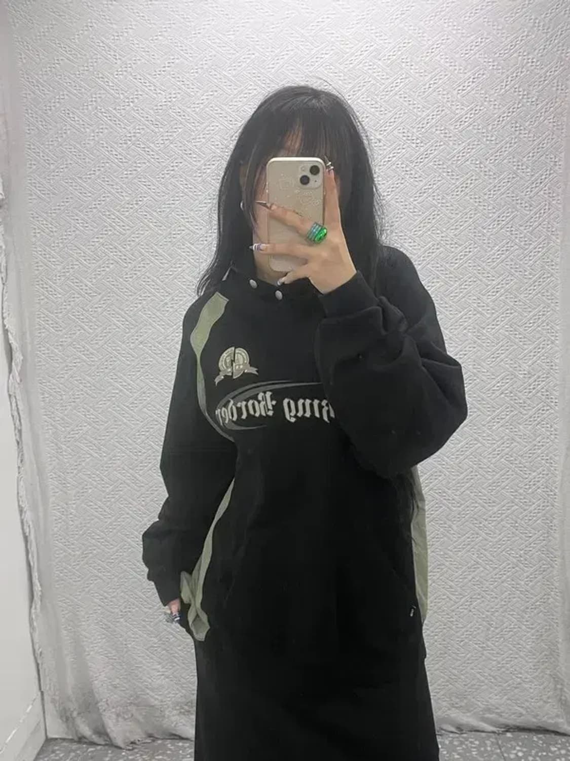 꼼파뇨 올드스쿨 크래킹 스냅 래글런 후드티 XL C07918 상품이미지1