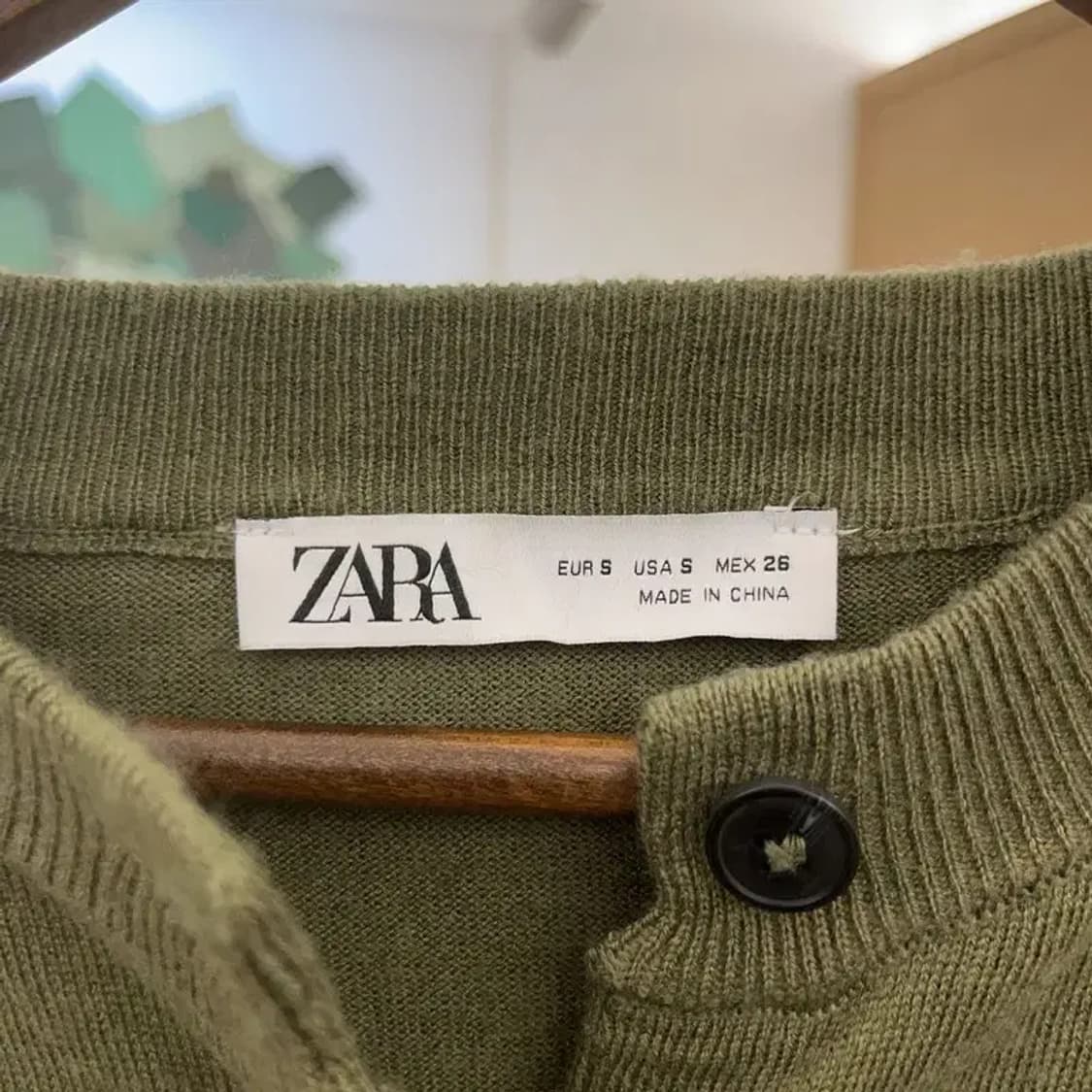 자라 세일러카라 말차카키 슬림핏 여리 세미크롭 가디건 85 C07923 상품이미지5