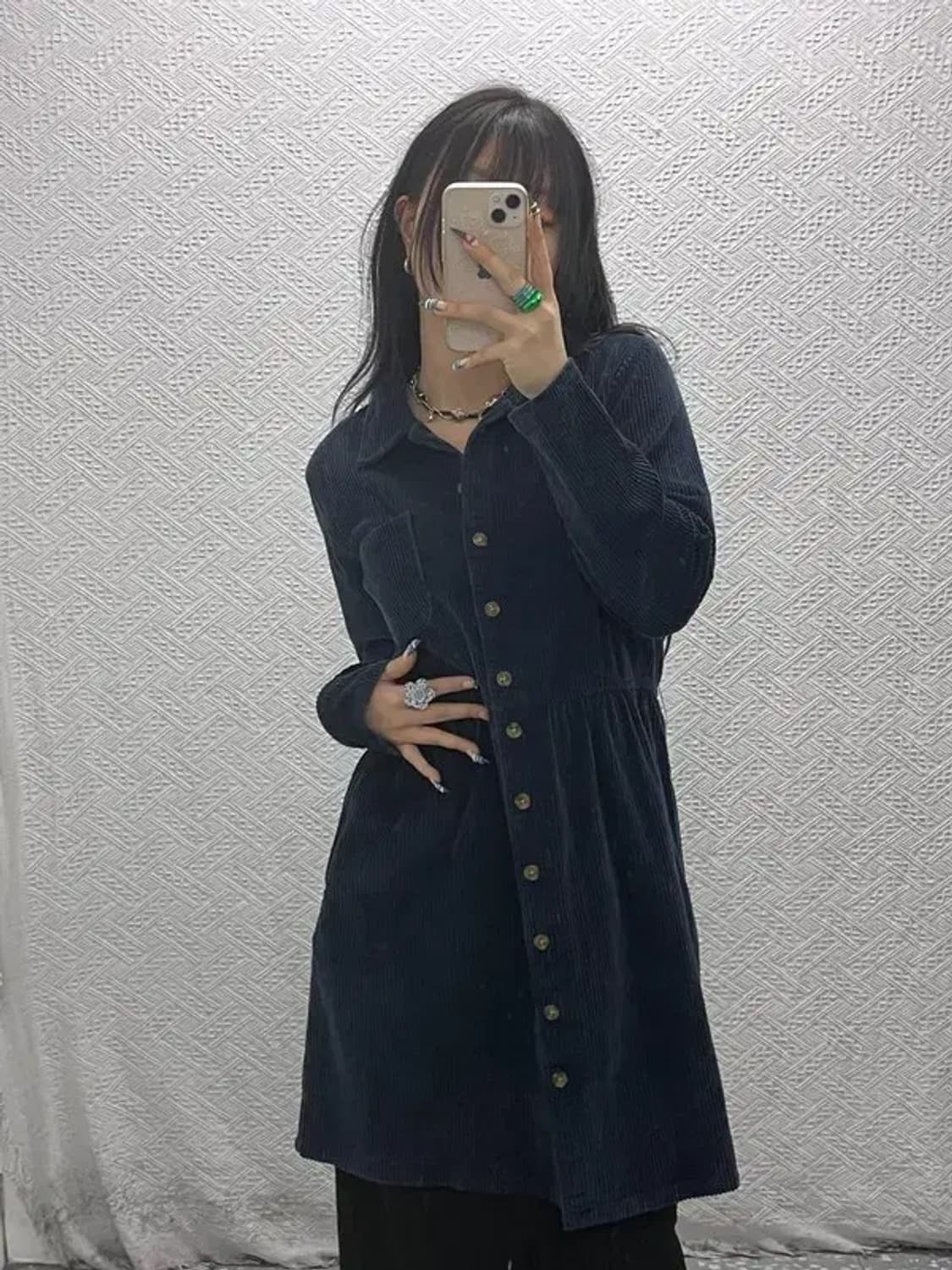 엘엘빈 모리걸 폭닥 코듀로이 골덴 미디 원피스 95 C07924 상품이미지2