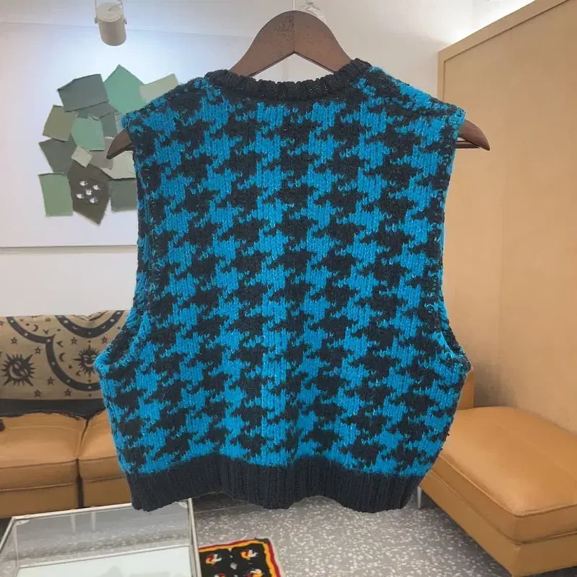 자라 올드스쿨 유니크 키치 하운드 체크 니트 조끼 S C07932 상품이미지4