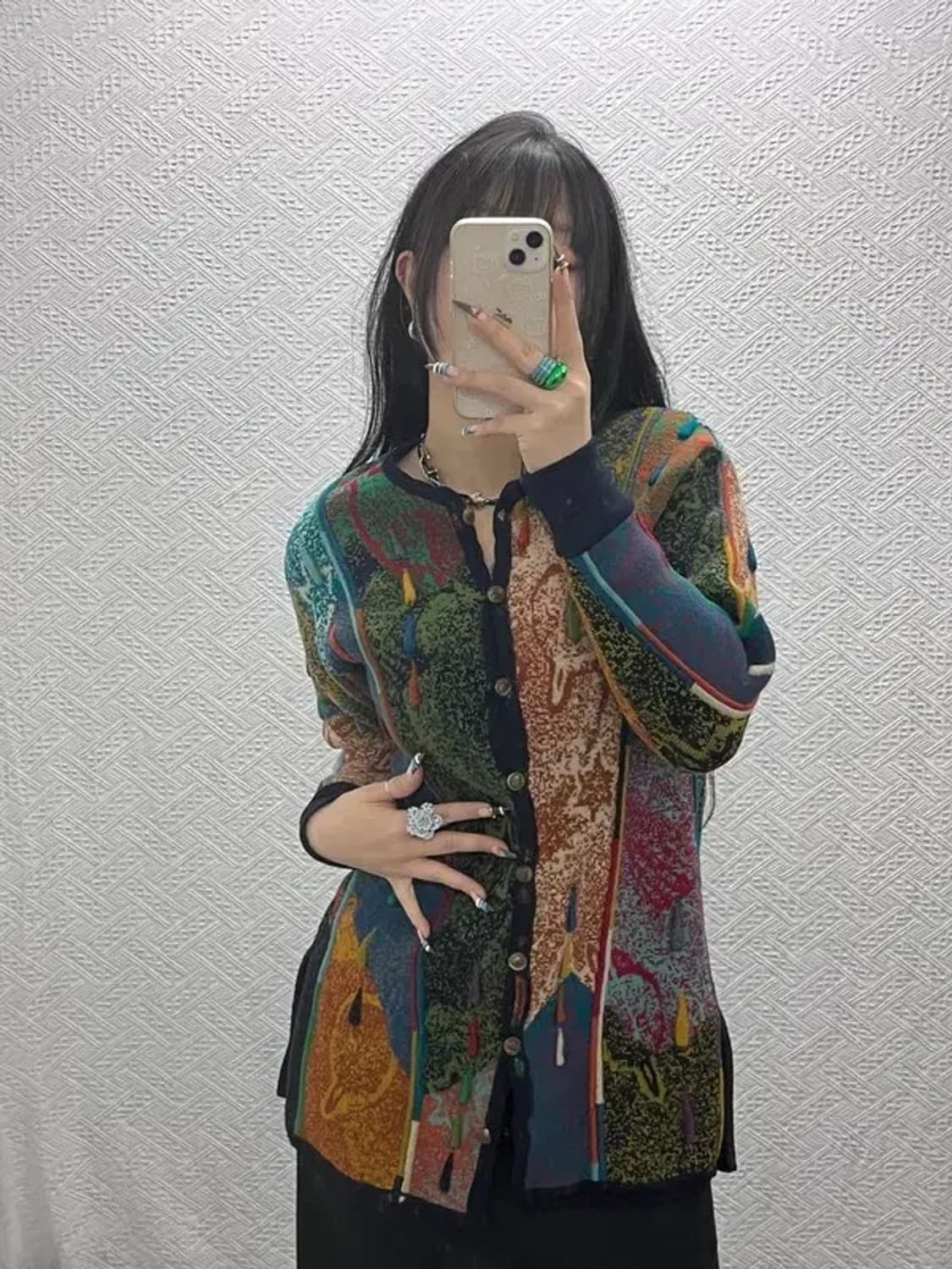 게오쿠 키치 유니크 보헤미안 히피 메리노울 가디건 M C07933 상품이미지1