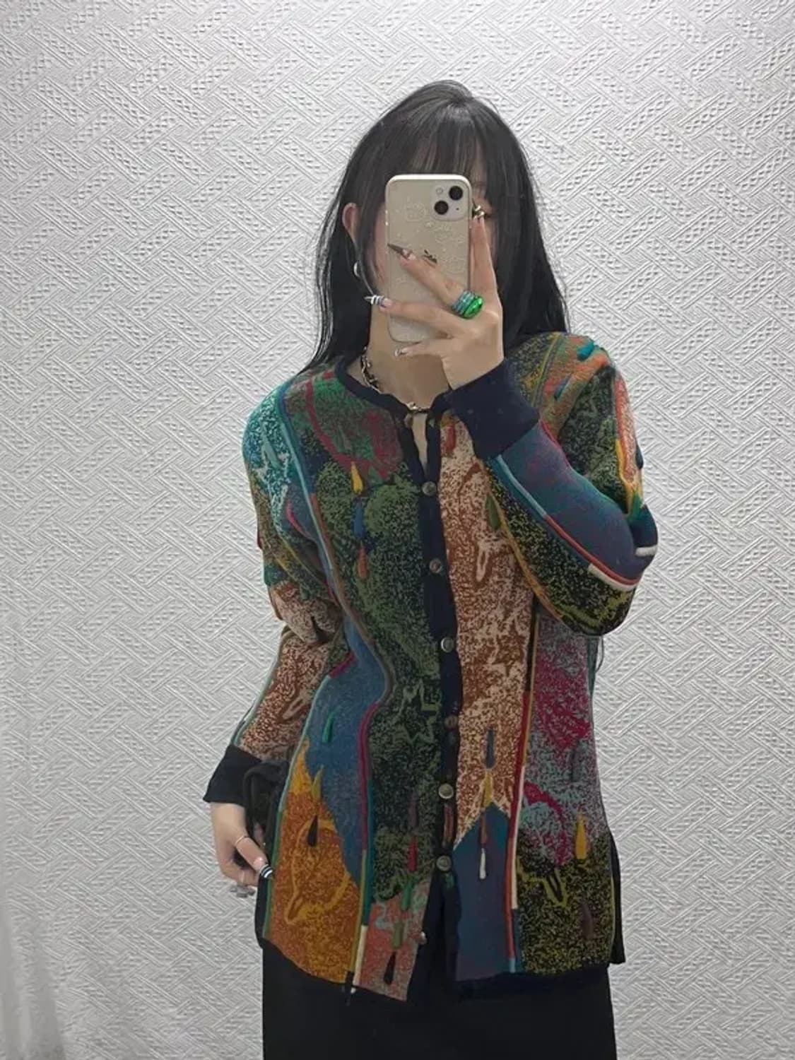 게오쿠 키치 유니크 보헤미안 히피 메리노울 가디건 M C07933 상품이미지2