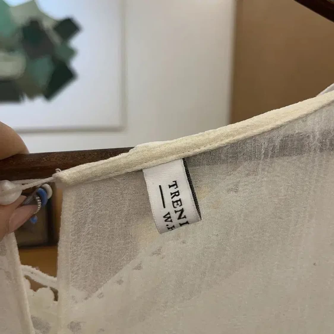 빈티지 여리 폭닥 모리걸 쉬폰 플레어 크림 원피스 L C07930 상품이미지5