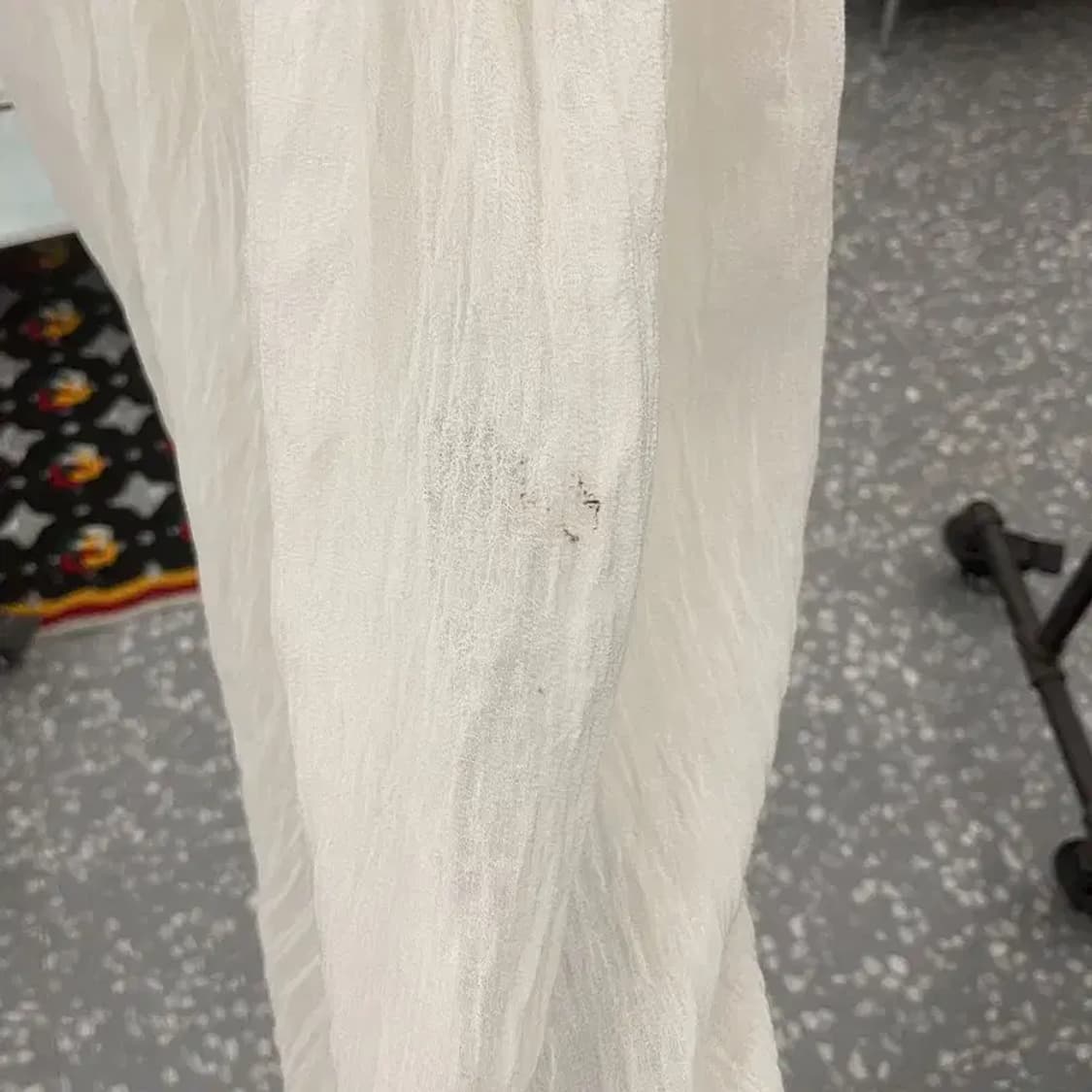 빈티지 여리 폭닥 모리걸 쉬폰 플레어 크림 원피스 L C07930 상품이미지7