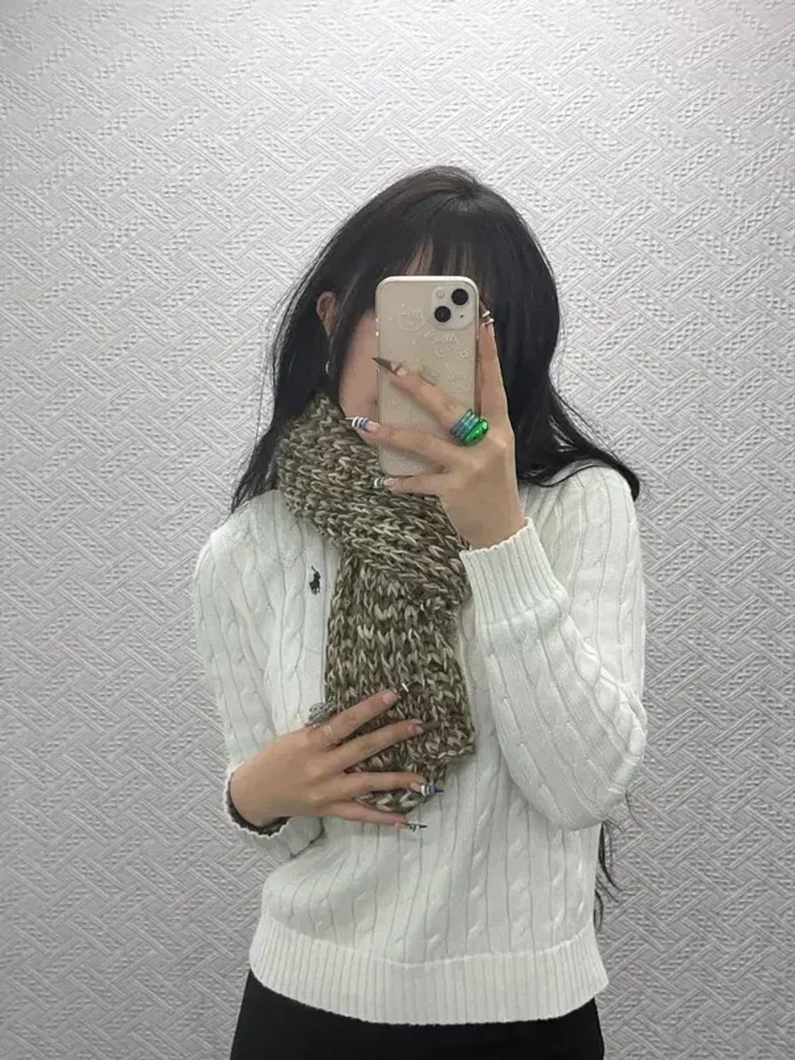 빈티지 폭닥 뜨개 니트 목도리 C07956 상품이미지2